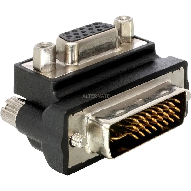 VGA Adapter DVI-I 15-pin FM VGA Nero, Adattatore - immagine 1