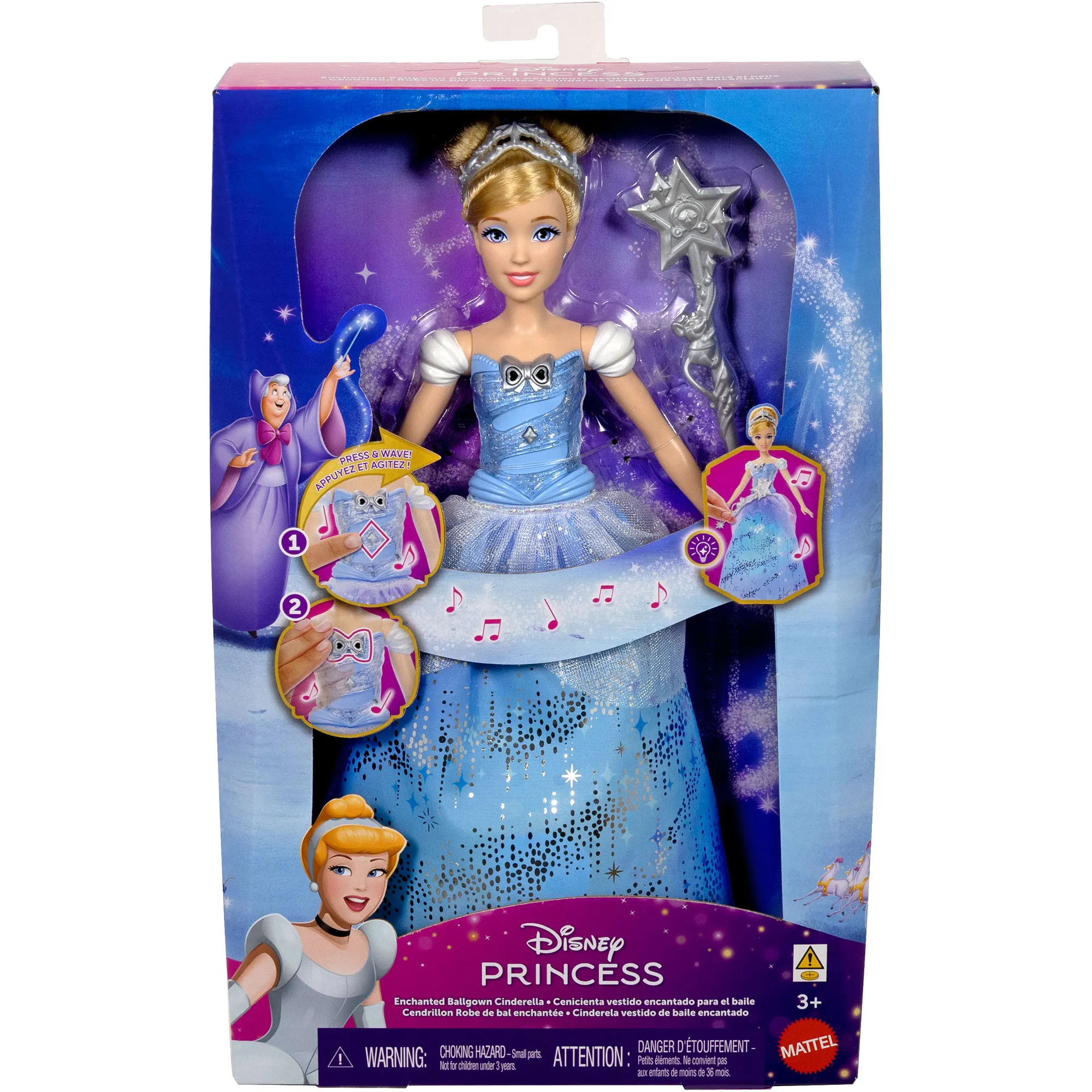Disney Principessa bambola alla moda Cenerentola con incantevole abito da ballo - immagine 1