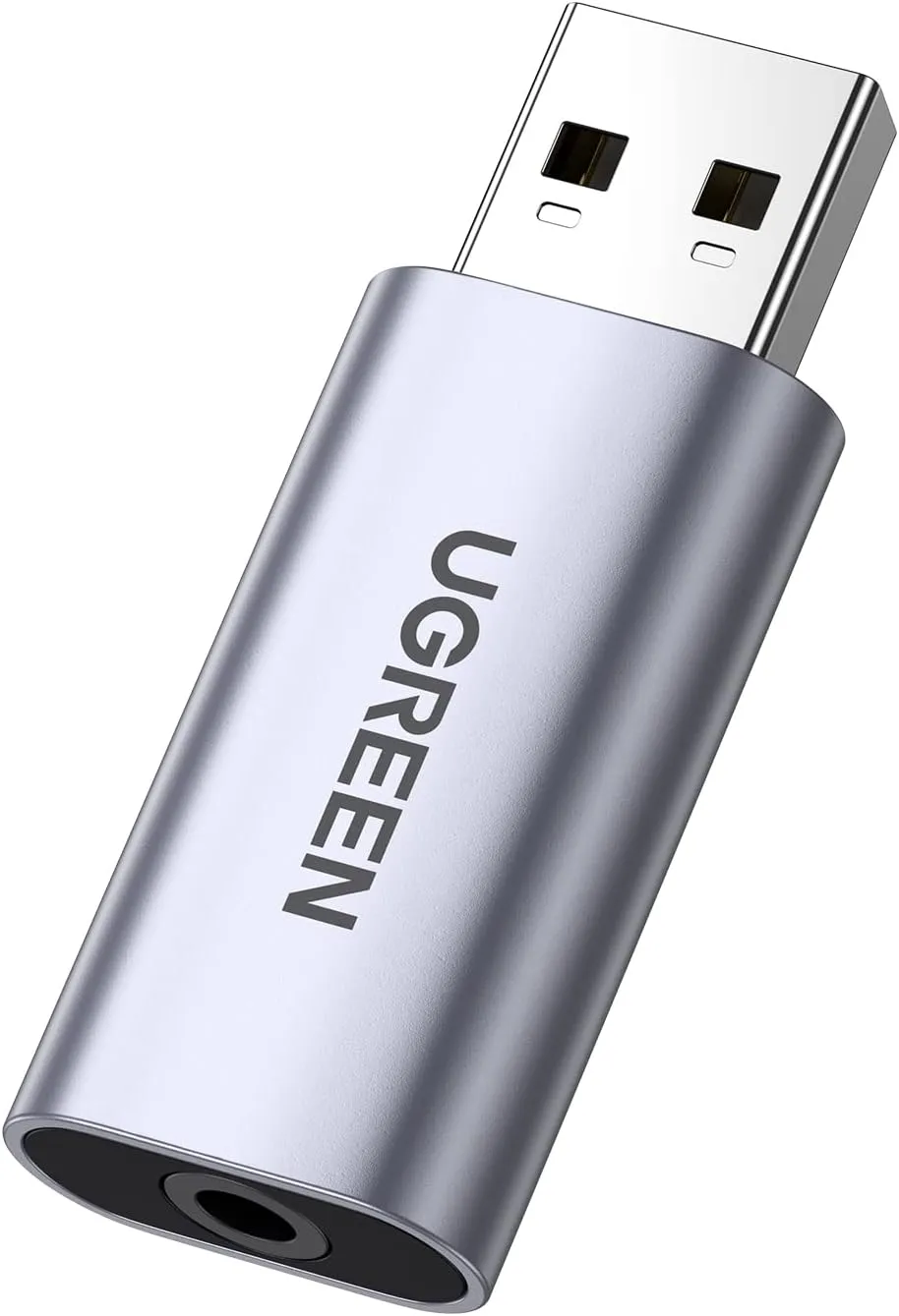 Scheda audio USB UGREEN CM383, 1 x Jack 3.5mm, Grigio - immagine 1