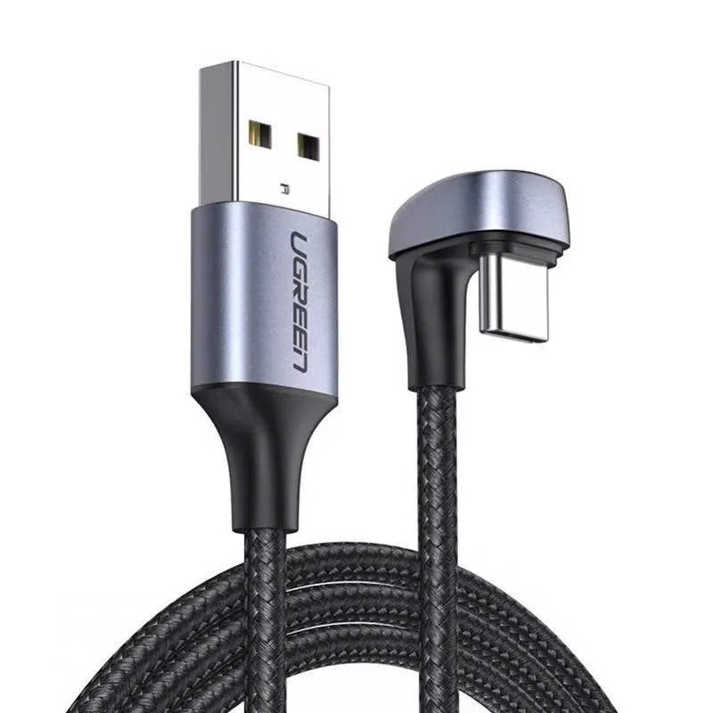 Cavo dati e ricarica USB-A - USB-C UGREEN US311 angolato, 18W, 1m, grigio - immagine 1