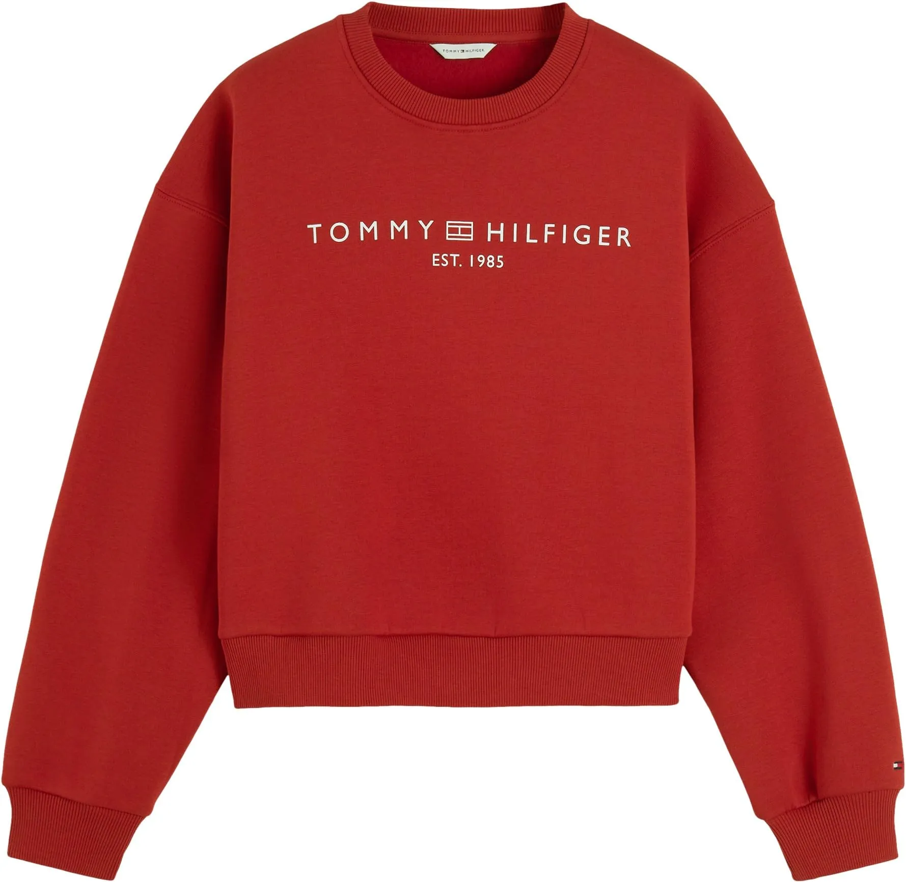 Tommy Hilfiger Donna Felpa Corp Logo Relaxed Fit, Rosso (Dark Magma), XL - immagine 5
