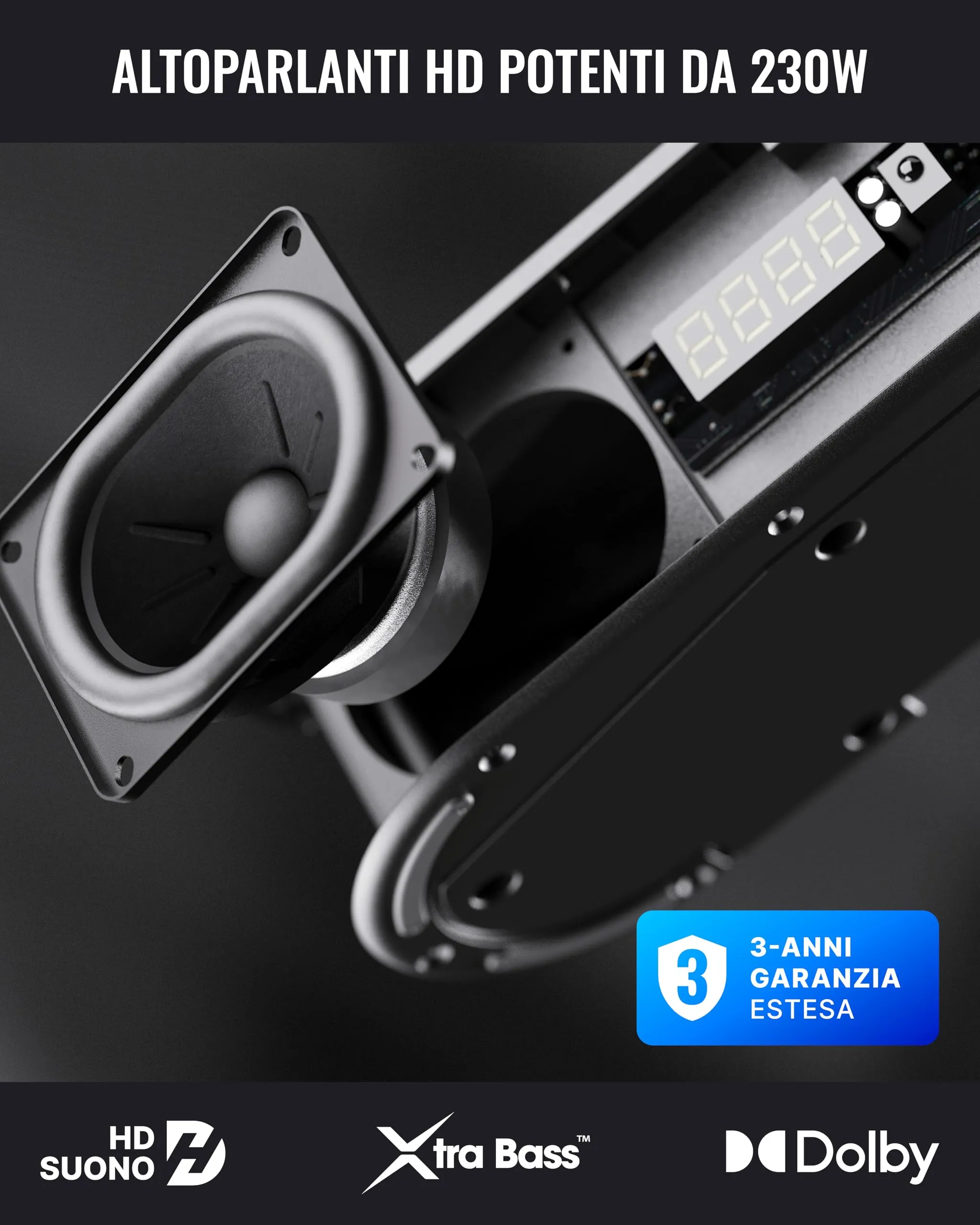 Majority Bowfell Halo Soundbar TV con Subwoofer e Altoparlanti Satellitari - immagine 2