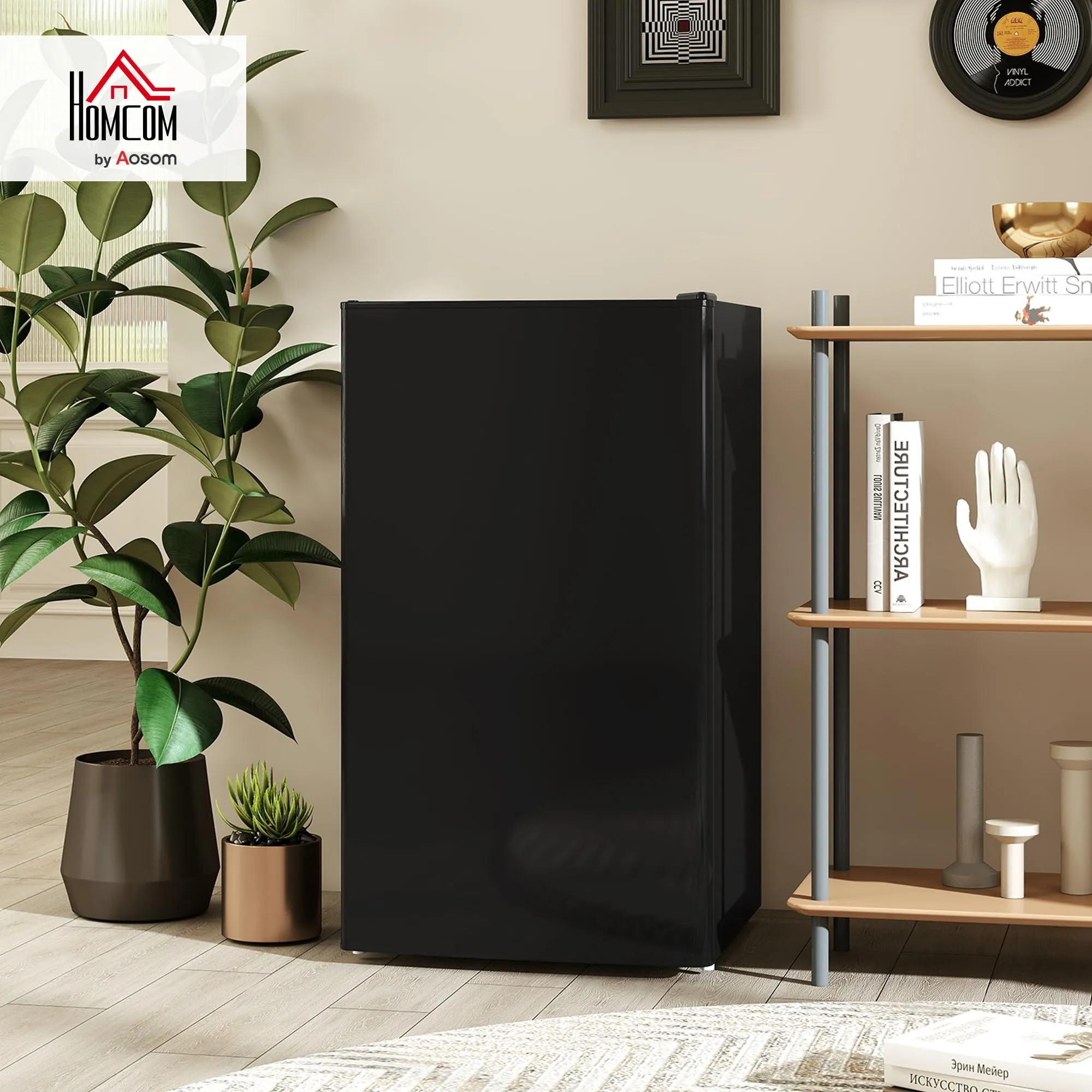 HOMCOM Frigorifero Piccolo 91L con Congelatore Classe E Nero - immagine 2