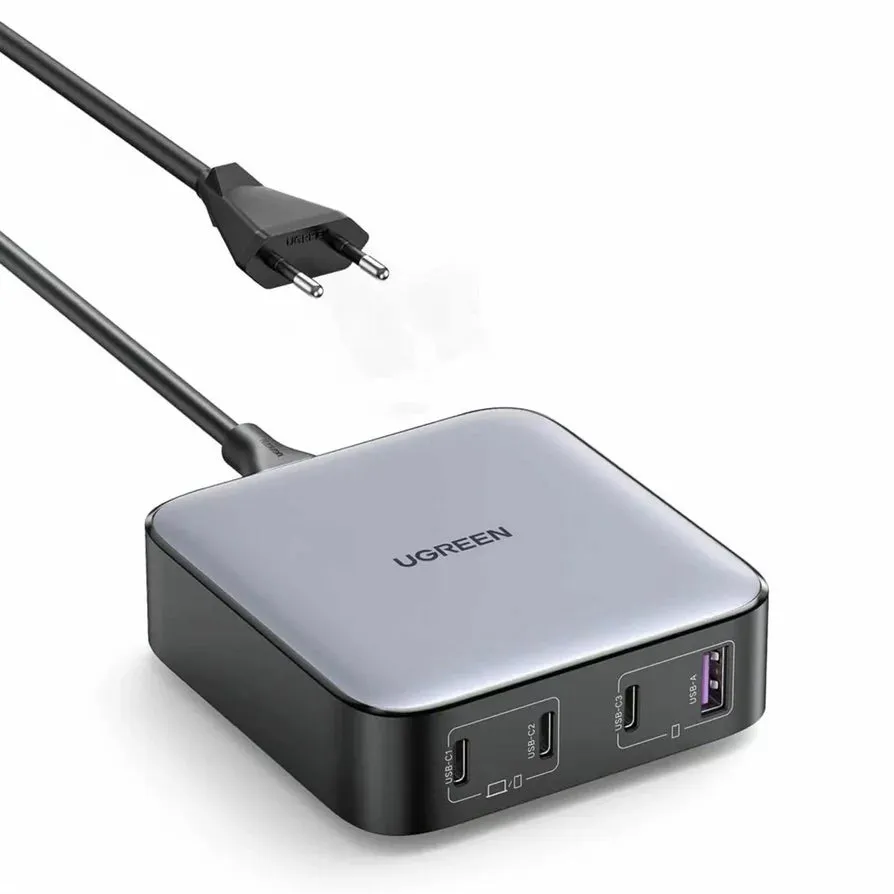 Stazione di ricarica UGREEN CD328, 100W, 3A, 1 x USB-A - 3 x USB-C, Grigio - immagine 1