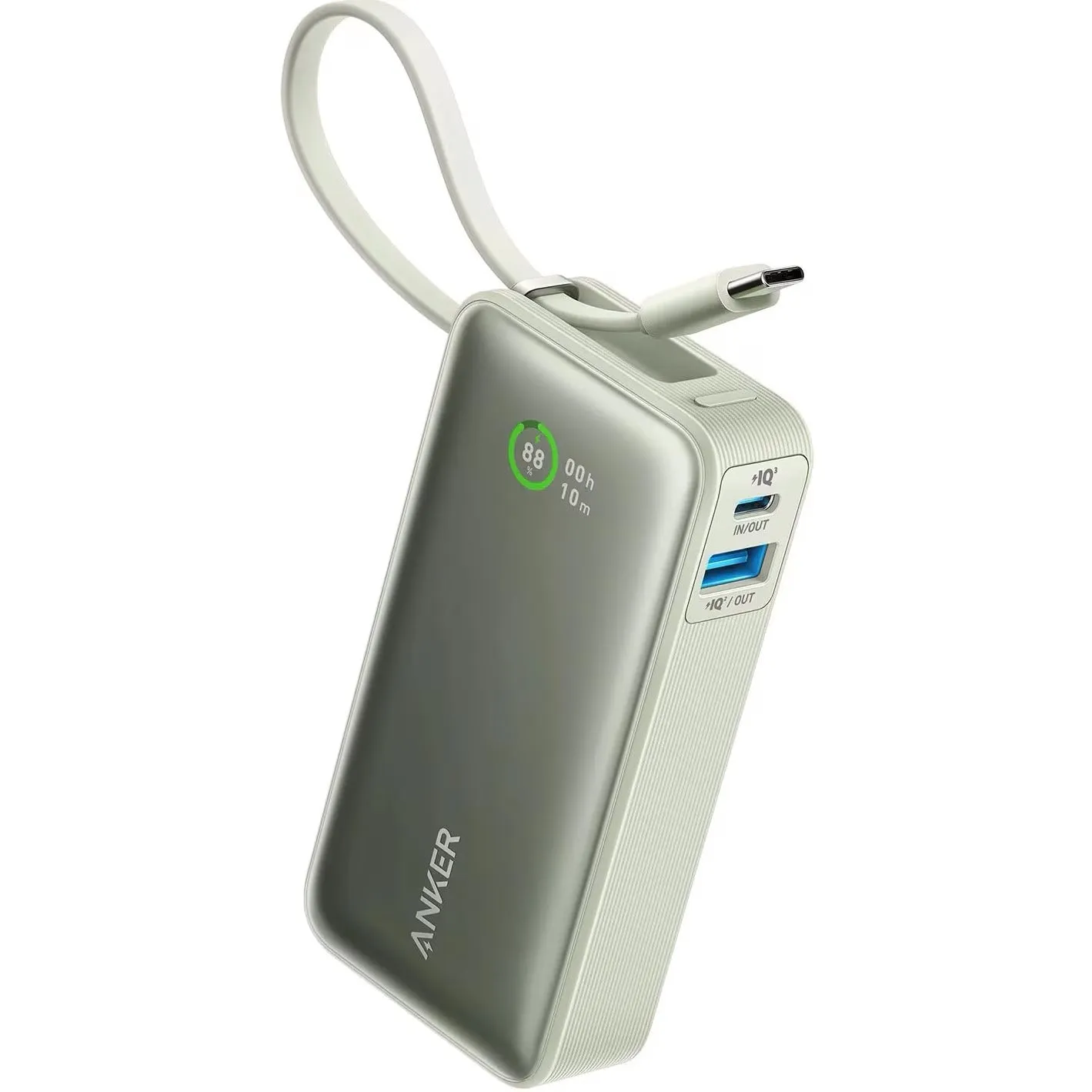 Batteria Esterna Anker Nano, 10000mAh, 30W, QC + PD, 1 x USB-A - 2 x USB-C, Verde A1259G61 - immagine 1