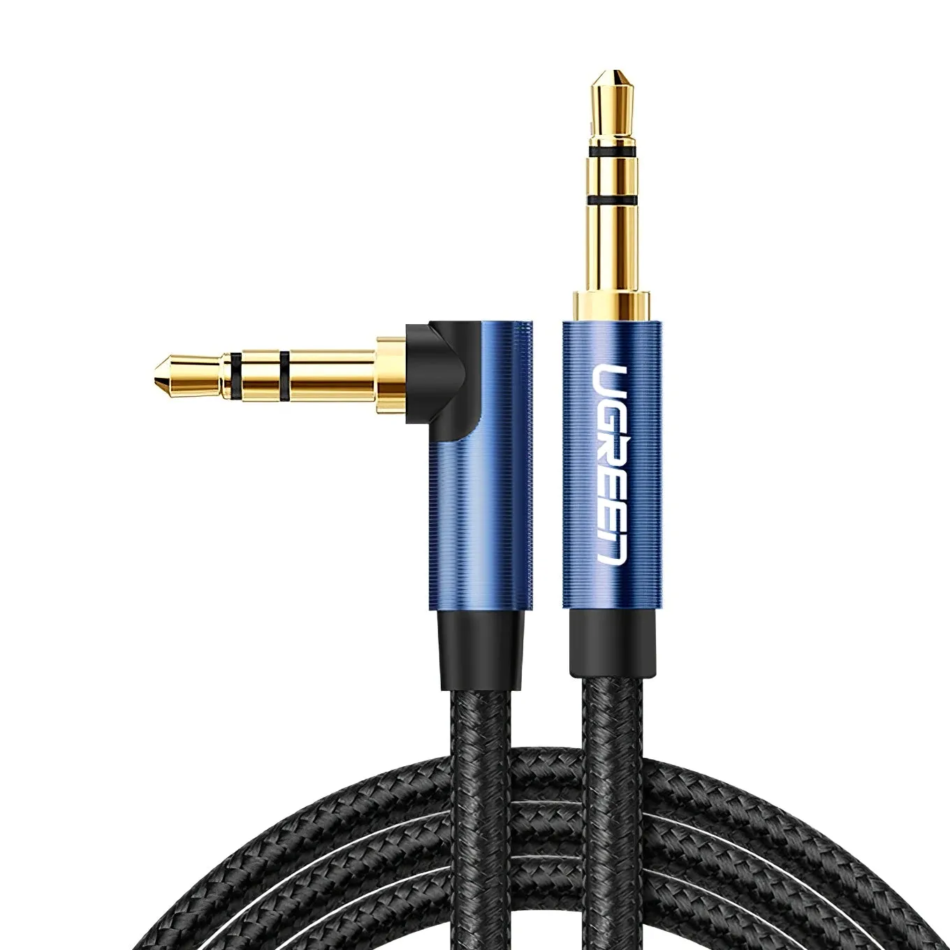 Cavo Audio 3.5mm - 3.5mm UGREEN AV112 Angled, 1m, Blu - immagine 1