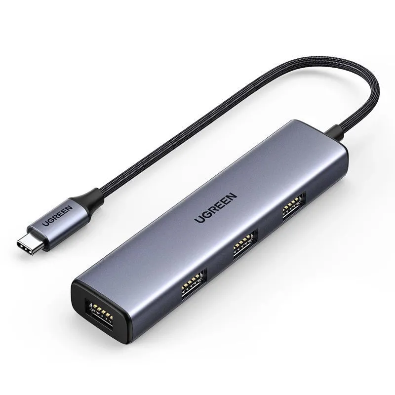 Hub USB-C UGREEN CM473 (20841), 4 x USB-A 3.0, 0,20 m, Grigio - immagine 1