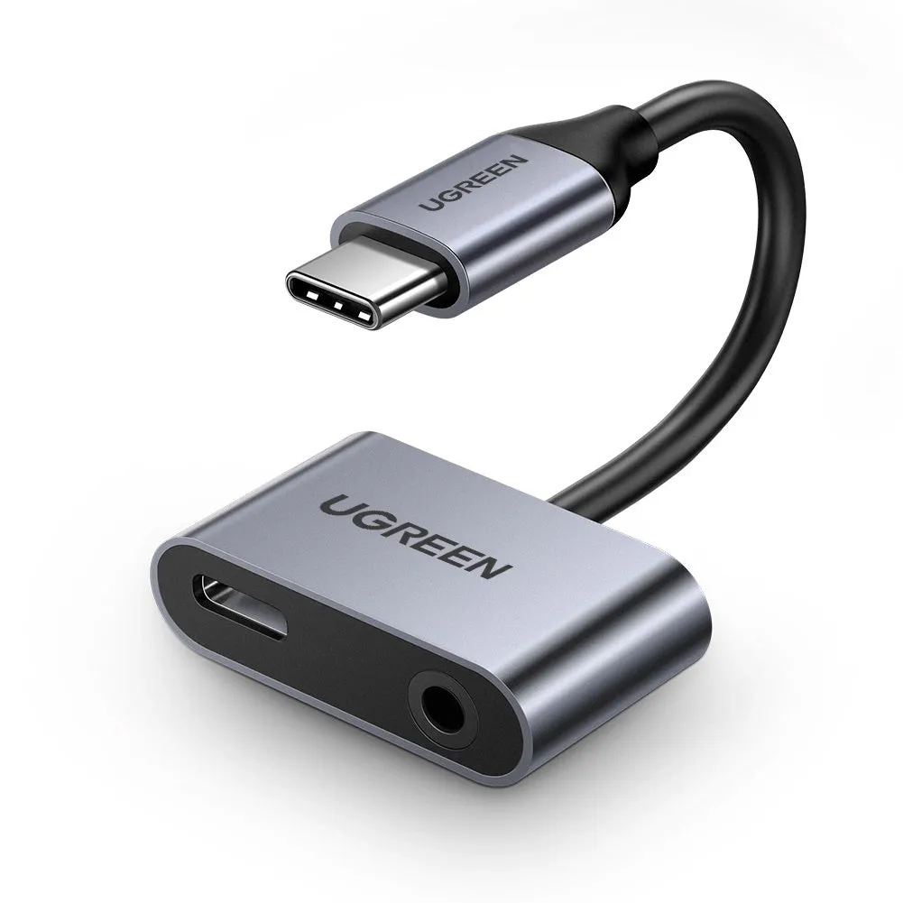 Adattatore Audio USB-C - 3.5mm / USB-C UGREEN CM193, Grigio - immagine 1