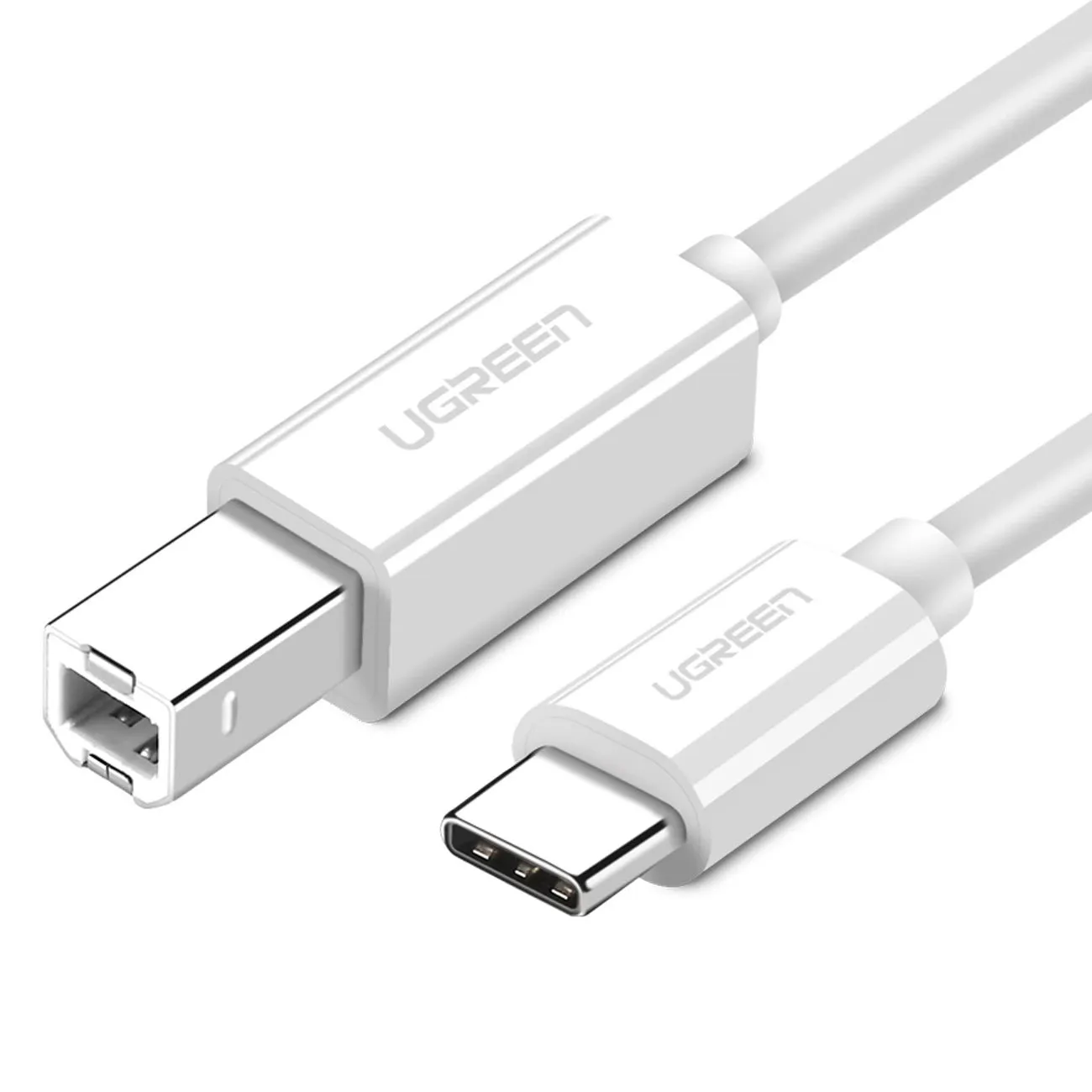 Cavo Stampante UGREEN US241, USB-C - USB-B, 1.5m, Bianco - immagine 1