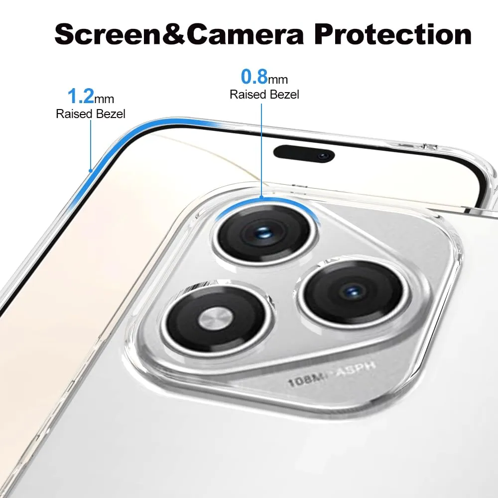 Captor Cover Honor 400 Lite 5G, Custodia Trasparente in Silicone Morbido, Sottile, Anti-Graffio, Protezione Fotocamera, Anti-Ingiallimento, Flessibile e Resistente per Honor 400 Lite 5G Cover - immagine 2