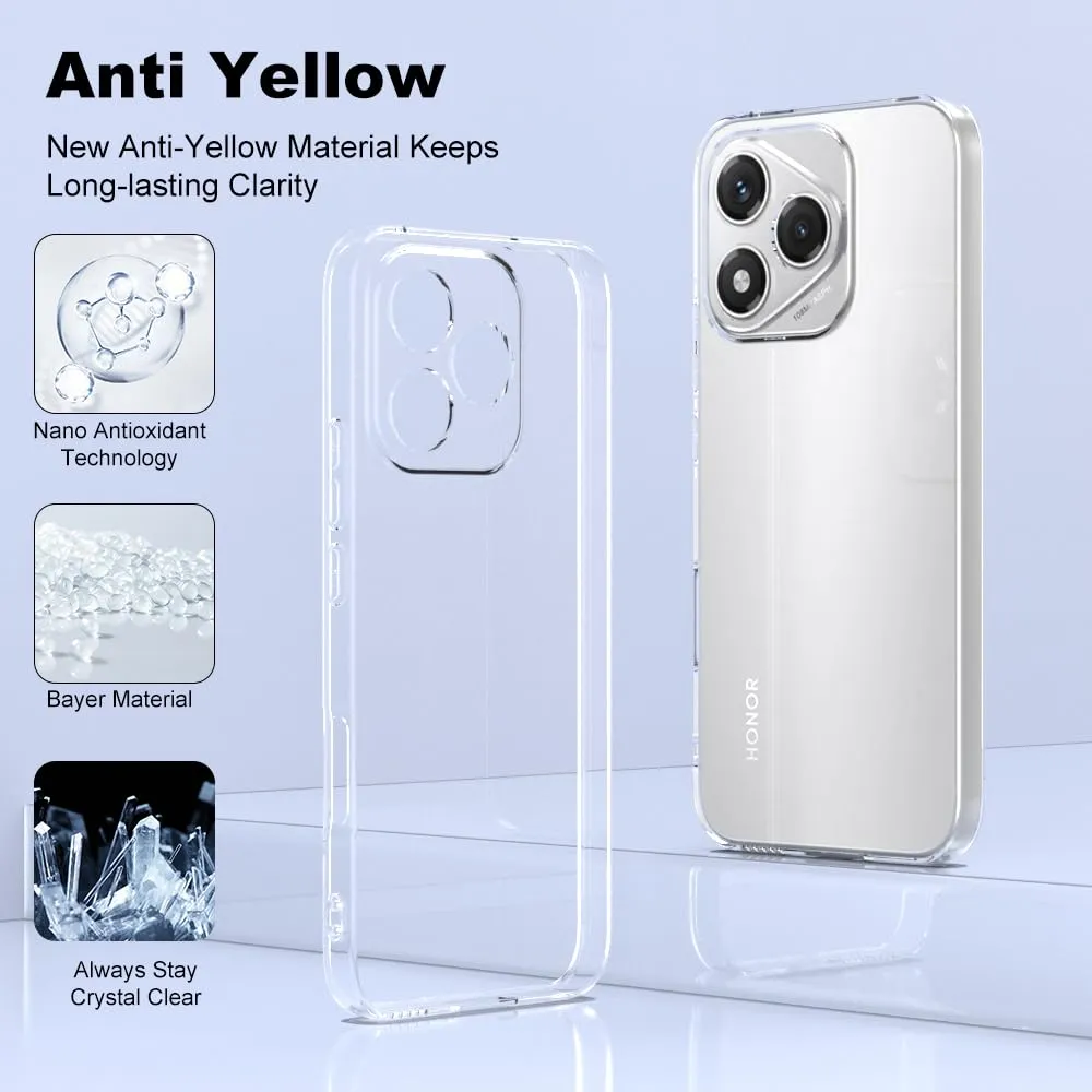 Captor Cover Honor 400 Lite 5G, Custodia Trasparente in Silicone Morbido, Sottile, Anti-Graffio, Protezione Fotocamera, Anti-Ingiallimento, Flessibile e Resistente per Honor 400 Lite 5G Cover - immagine 4
