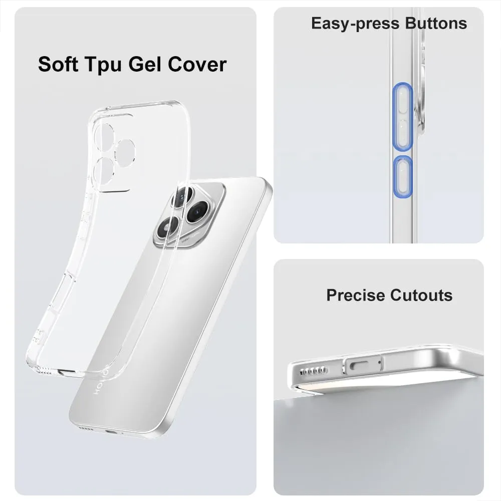Captor Cover Honor 400 Lite 5G, Custodia Trasparente in Silicone Morbido, Sottile, Anti-Graffio, Protezione Fotocamera, Anti-Ingiallimento, Flessibile e Resistente per Honor 400 Lite 5G Cover - immagine 5
