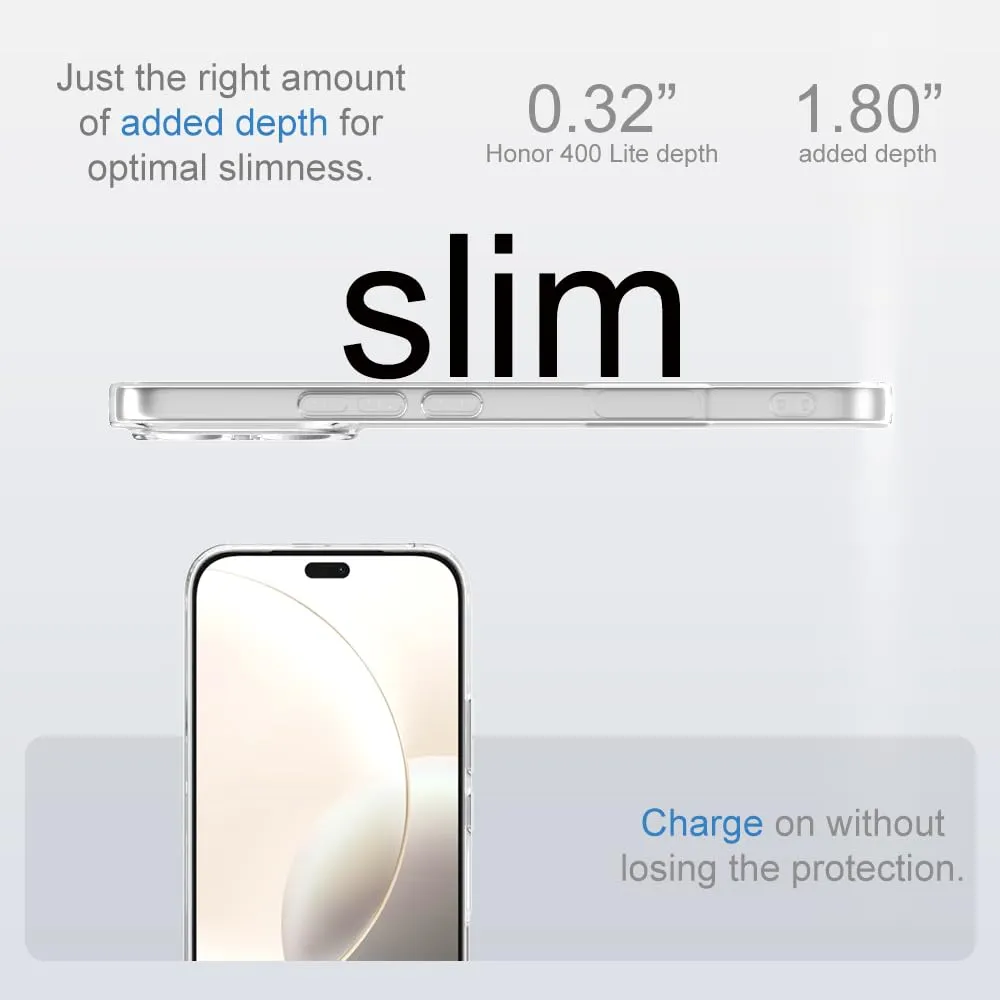 Captor Cover Honor 400 Lite 5G, Custodia Trasparente in Silicone Morbido, Sottile, Anti-Graffio, Protezione Fotocamera, Anti-Ingiallimento, Flessibile e Resistente per Honor 400 Lite 5G Cover - immagine 7
