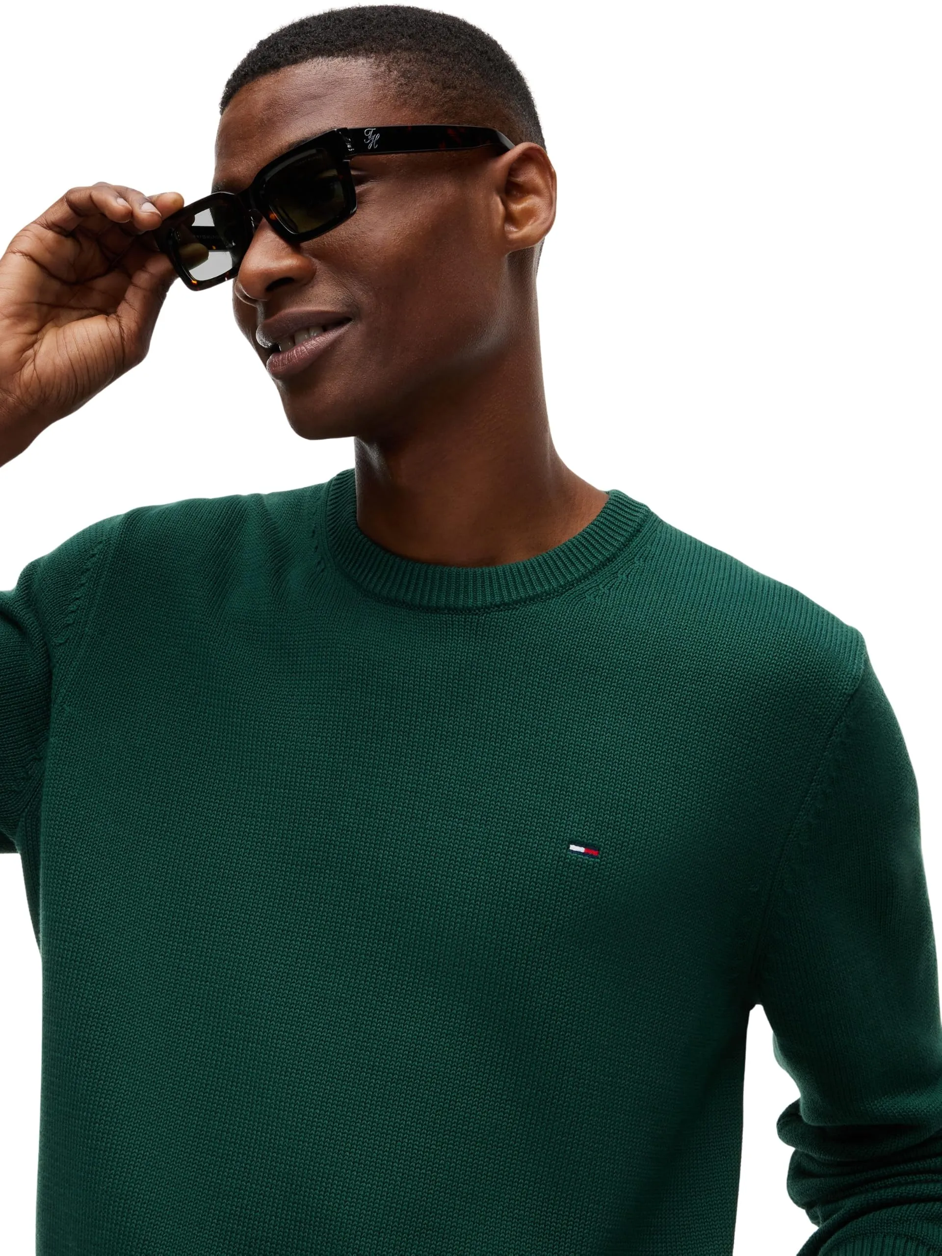 Tommy Jeans Tjm Slim Ess Sweater Ext Dm0Dm21787 Pullover Maglione, Verde (Verde Velluto), L - immagine 3