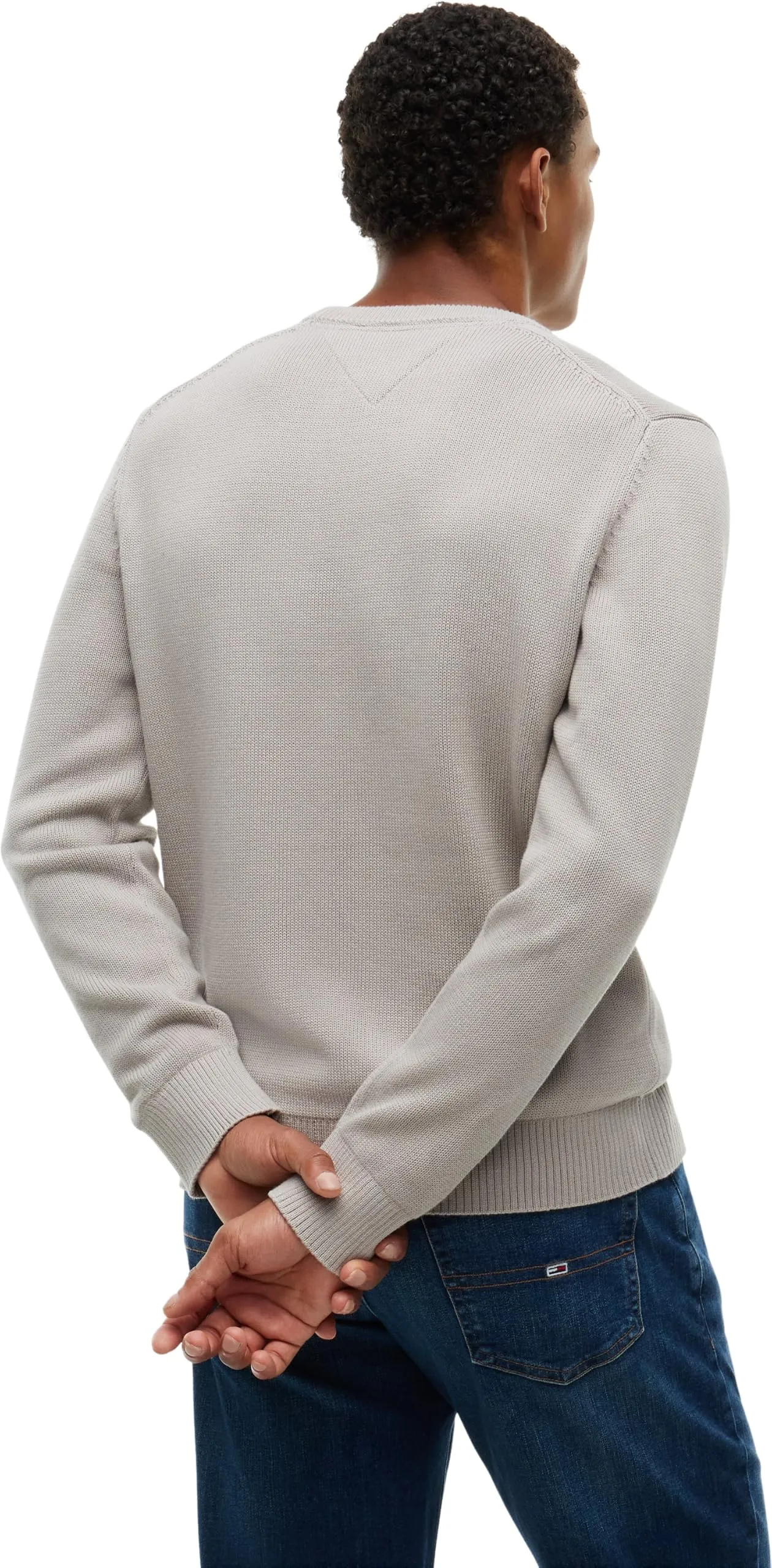 Tommy Jeans Tjm Slim Ess Sweater Ext Dm0Dm21787 Pullover Maglione, Grigio (Limestone Dust), 4XL - immagine 2