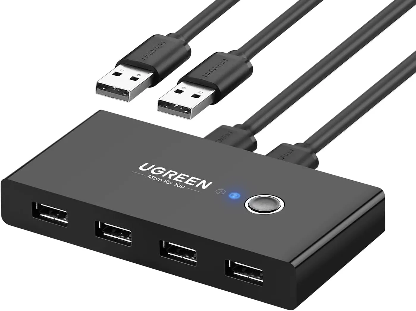 Switch USB UGREEN US216 (30767) Two Sharing Box, 4 x USB-A, Nero - immagine 1