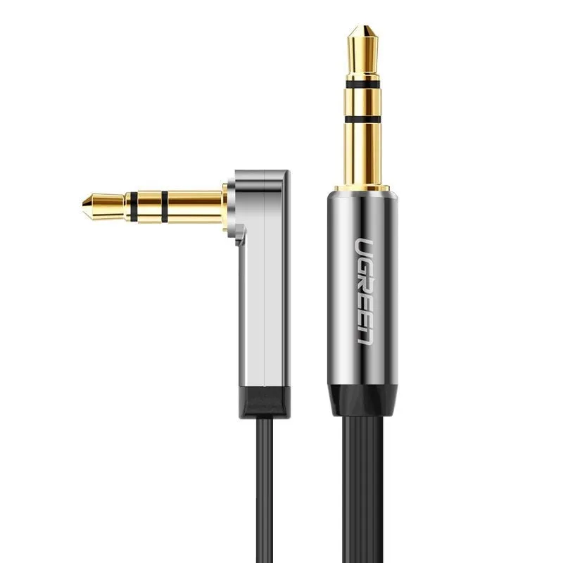 Cavo Audio 3,5mm - 3,5mm UGREEN AV119 Angolato, 0,5m, Nero - immagine 1