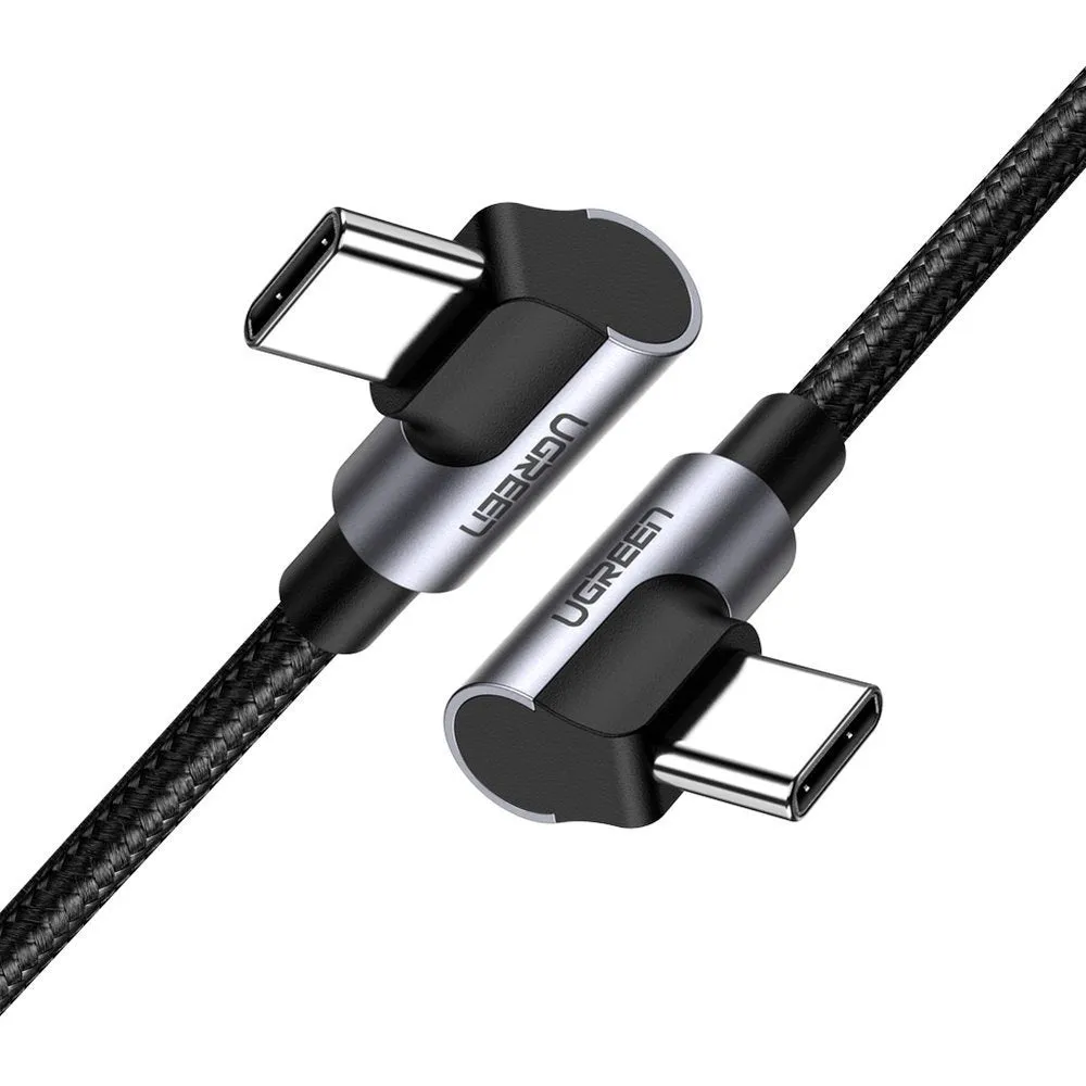 Cavo dati e ricarica USB-C - USB-C UGREEN US323 USB-C angolato, 60W, 1m, nero - immagine 1