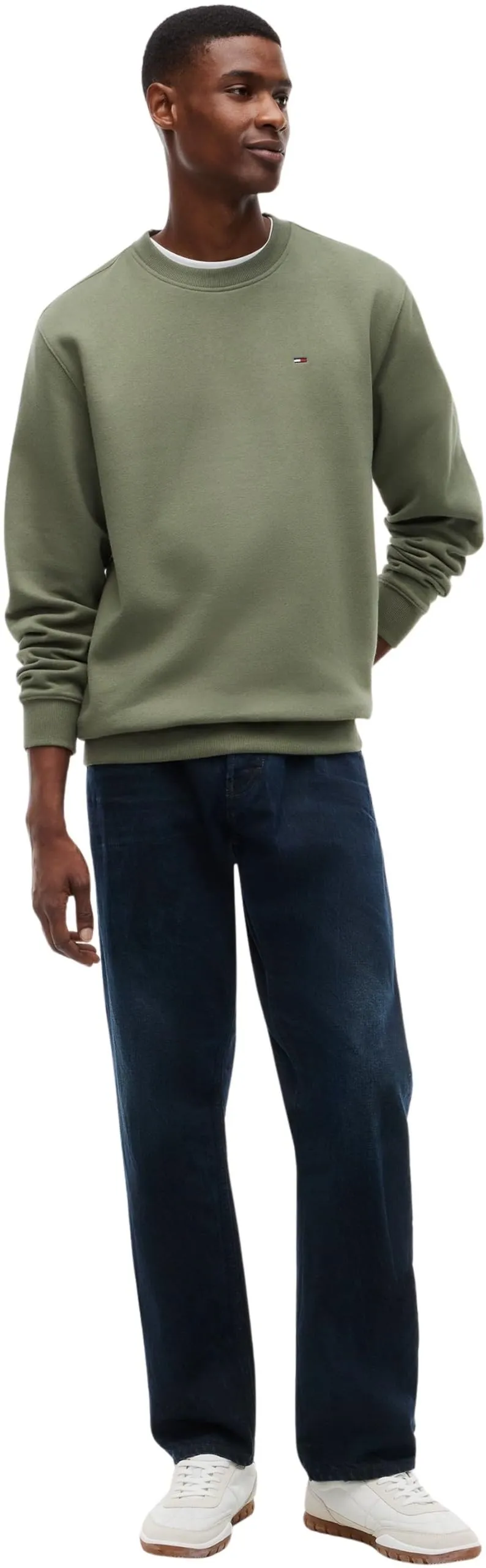 Tommy Jeans Tjm Reg S Flag Crew Dm0Dm20741 Pullover Felpa, Verde (Rocky Mountain), 3XL - immagine 6