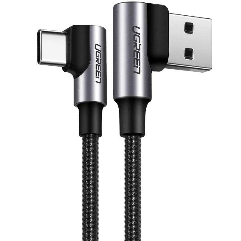 Cavo Dati e Ricarica USB-A - USB-C UGREEN US176 Angled, 18W, 2m, Nero - immagine 1