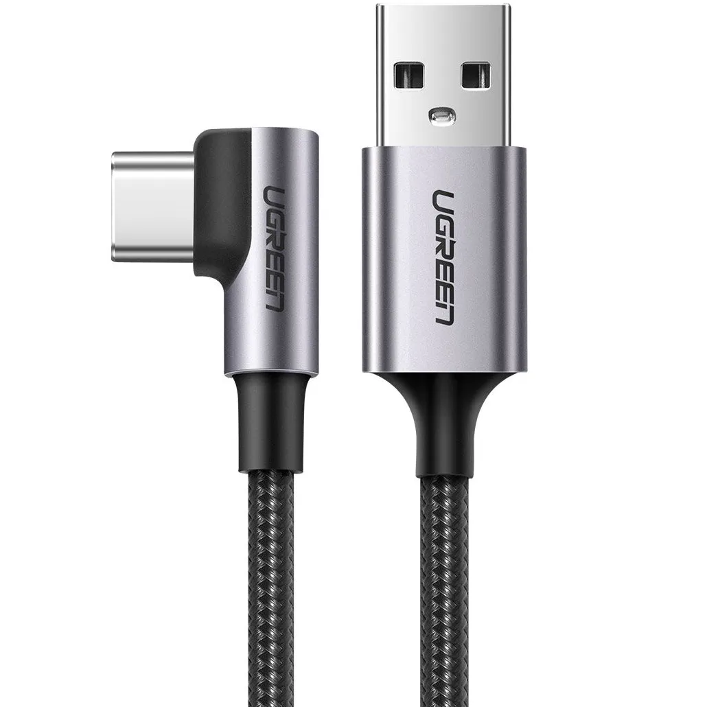 Cavo Dati e Ricarica USB-A - USB-C UGREEN US284 Angled, 18W, 1m, Grigio - immagine 1
