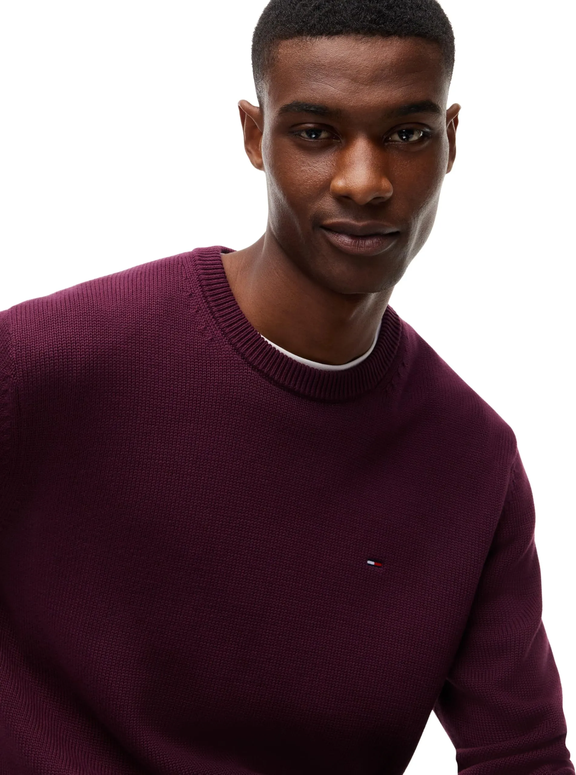 Tommy Jeans Tjm Slim Ess Sweater Ext Dm0Dm21787 Pullover Maglione, Viola (Calypso Berry), L - immagine 4