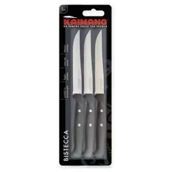Set coltelli bistecca Inox 3 pz lama denti fini PREMIUM Nero 1023378 - immagine 1