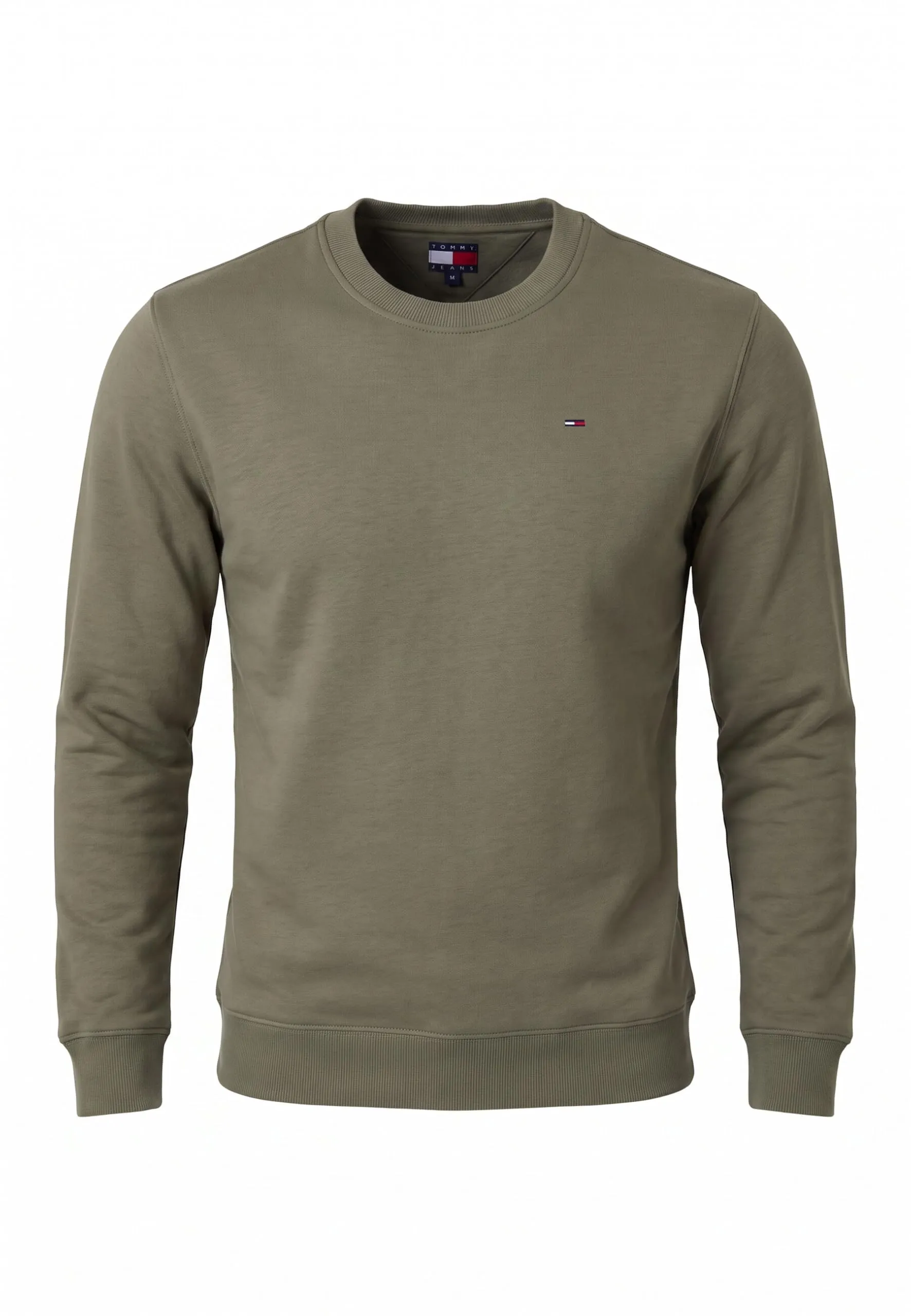 Tommy Jeans Felpa da Uomo Tjm Reg S Flag Crew Dm0Dm20741, Verde (Rocky Mountain), XS - immagine 4