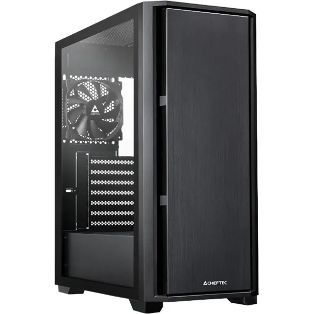 AS-02B-TG-OP computer case Midi Tower Nero, Chassis Tower - immagine 1