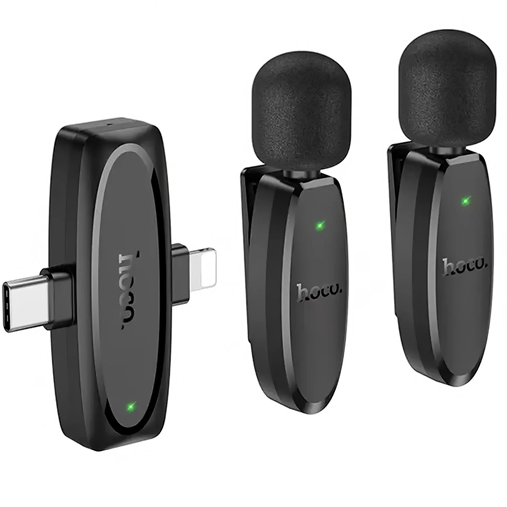 Lavaliera HOCO L15, USB-C / Lightning, Set 2 pezzi, Nera - immagine 1