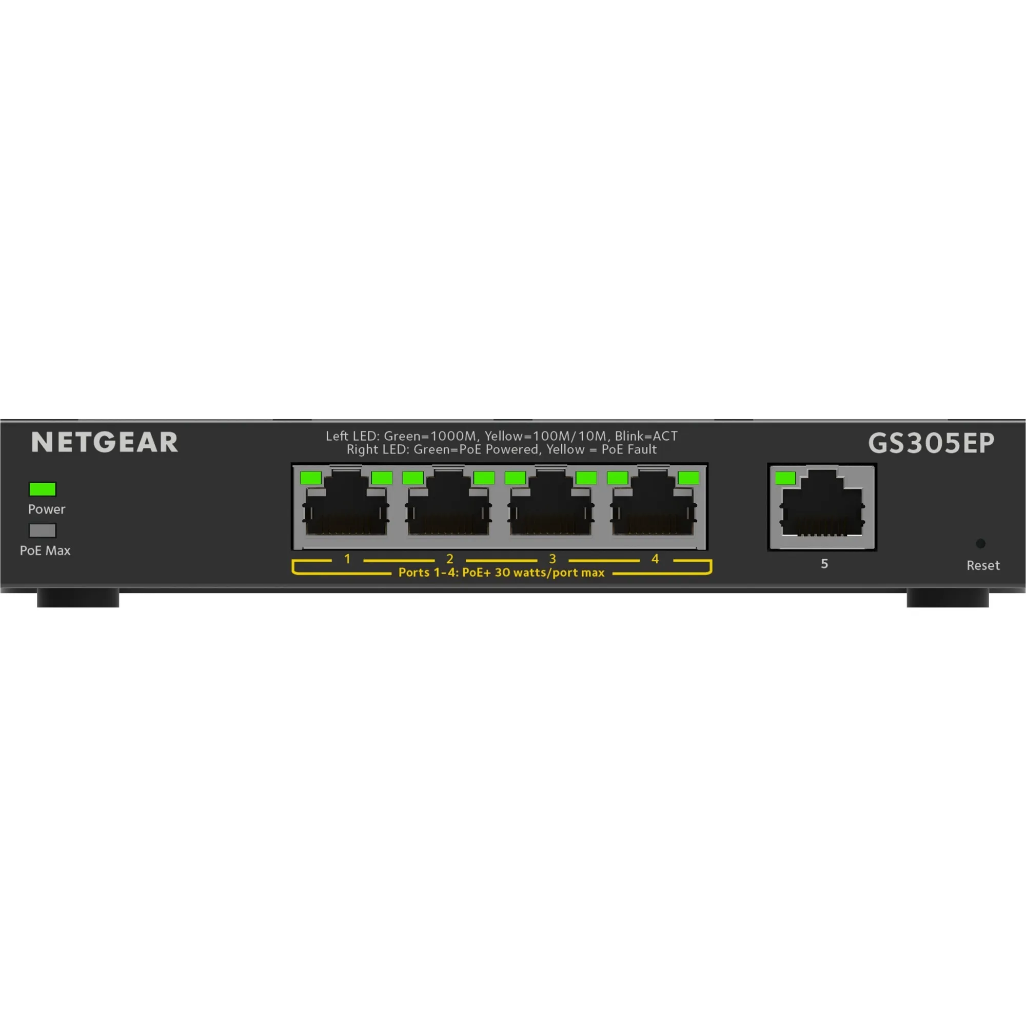 GS305EP Gestito L2/L3 Gigabit Ethernet (10/100/1000) Supporto Power over Ethernet (PoE) Nero, Interruttore - immagine 1