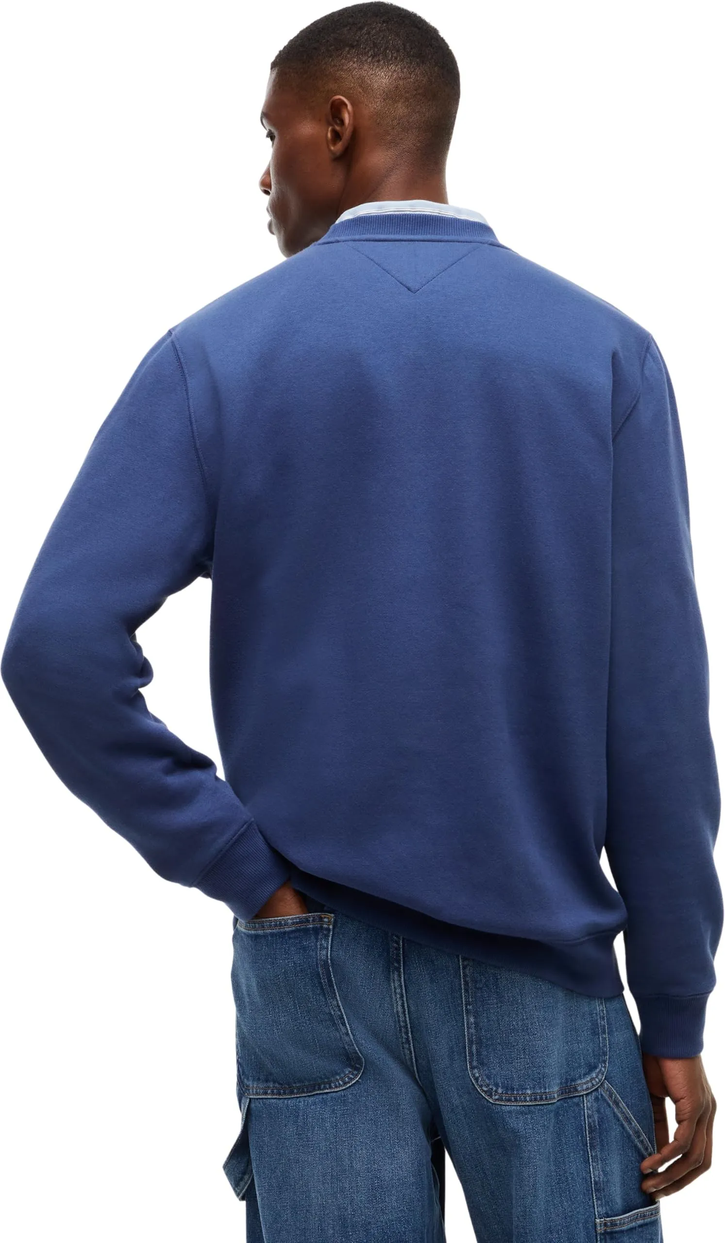 Tommy Jeans Felpa da Uomo Tjm Reg S Flag Crew Dm0Dm20741, Blu (Basic Navy), M - immagine 2