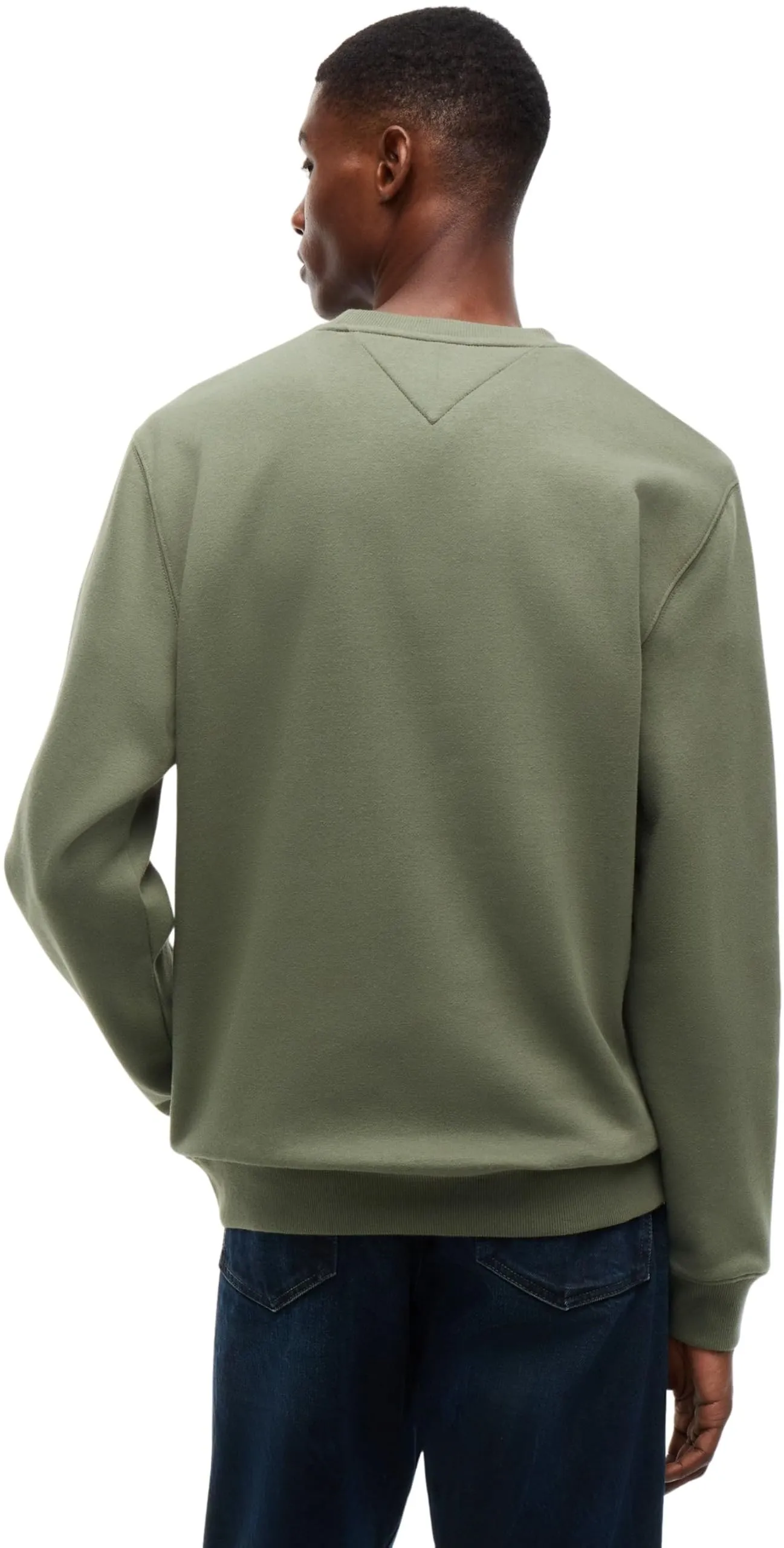 Tommy Jeans Felpa da Uomo Tjm Reg S Flag Crew Dm0Dm20741, Verde (Rocky Mountain), XXL - immagine 2