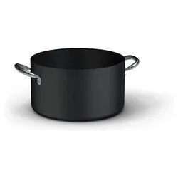 Casseruola Alluminio antiaderente (24cm) manici inox PROFESSIONALE SERIE 6000 Nero 6018 24 - immagine 1