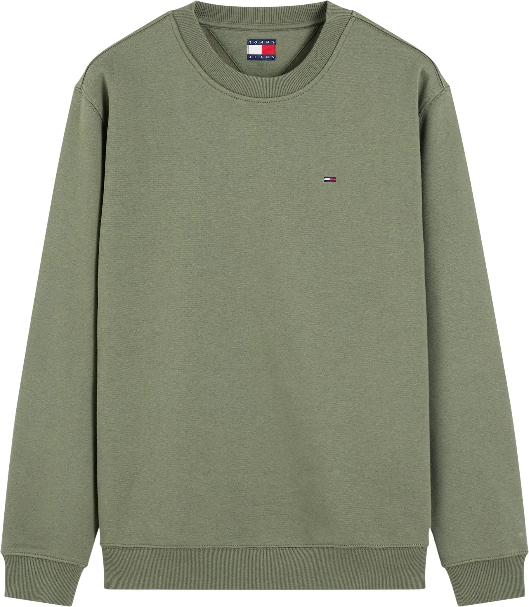 Tommy Jeans Felpa da Uomo Tjm Reg S Flag Crew Dm0Dm20741, Verde (Rocky Mountain), L - immagine 7