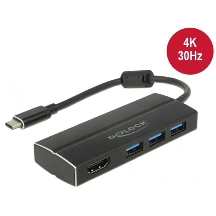 63931 hub di interfaccia USB 3.2 Gen 1 (3.1 Gen 1) Type-C 5000 Mbit/s Nero, Hub USB - immagine 1