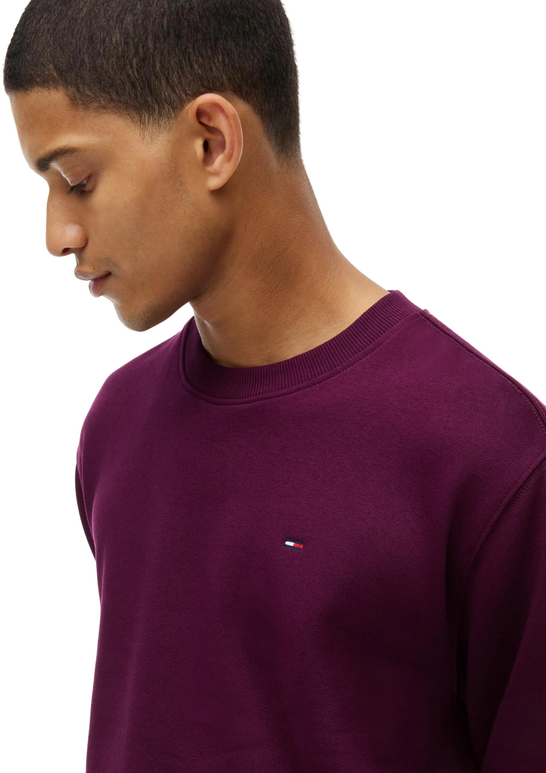Tommy Jeans Felpa da Uomo Tjm Reg S Flag Crew Dm0Dm20741, Viola, 4XL - immagine 3