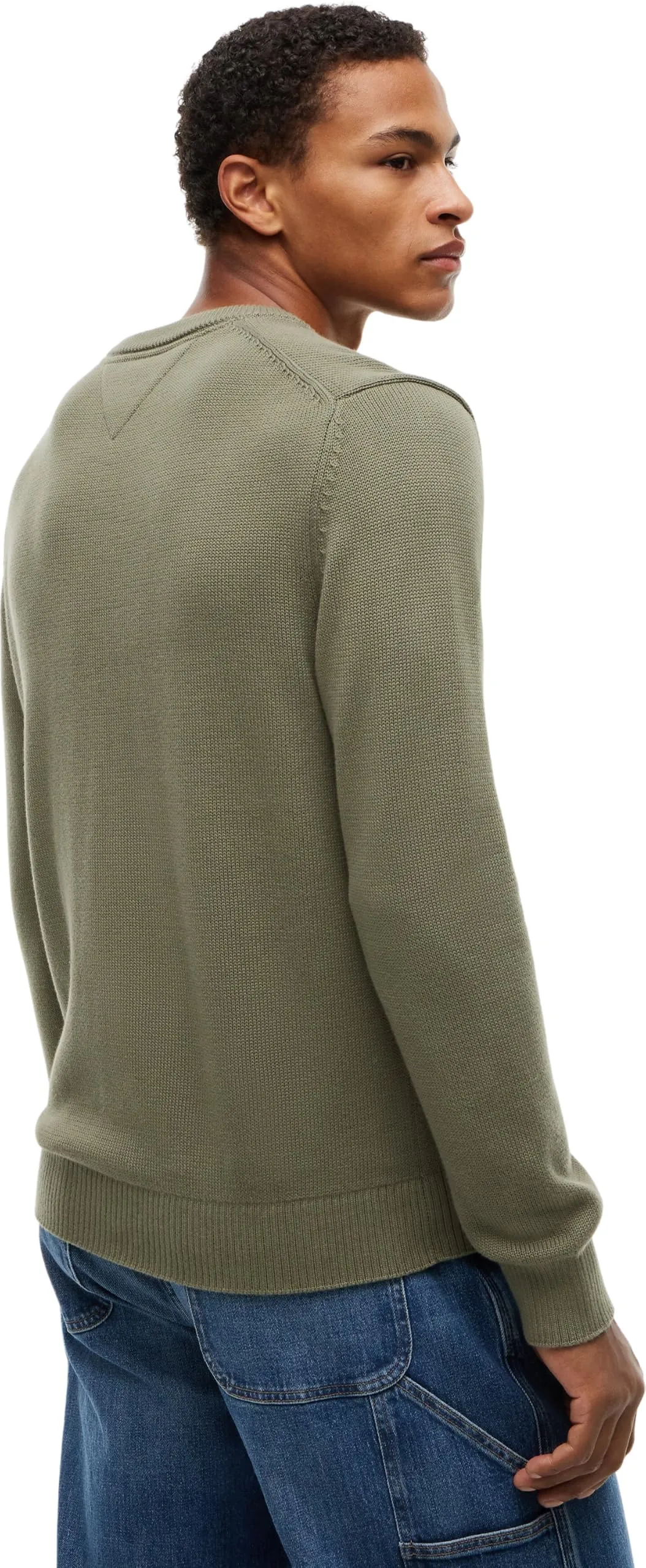 Tommy Jeans Tjm Slim Ess Sweater Ext Dm0Dm21787 Pullover Maglione, Verde (Rocky Mountain), XL - immagine 2