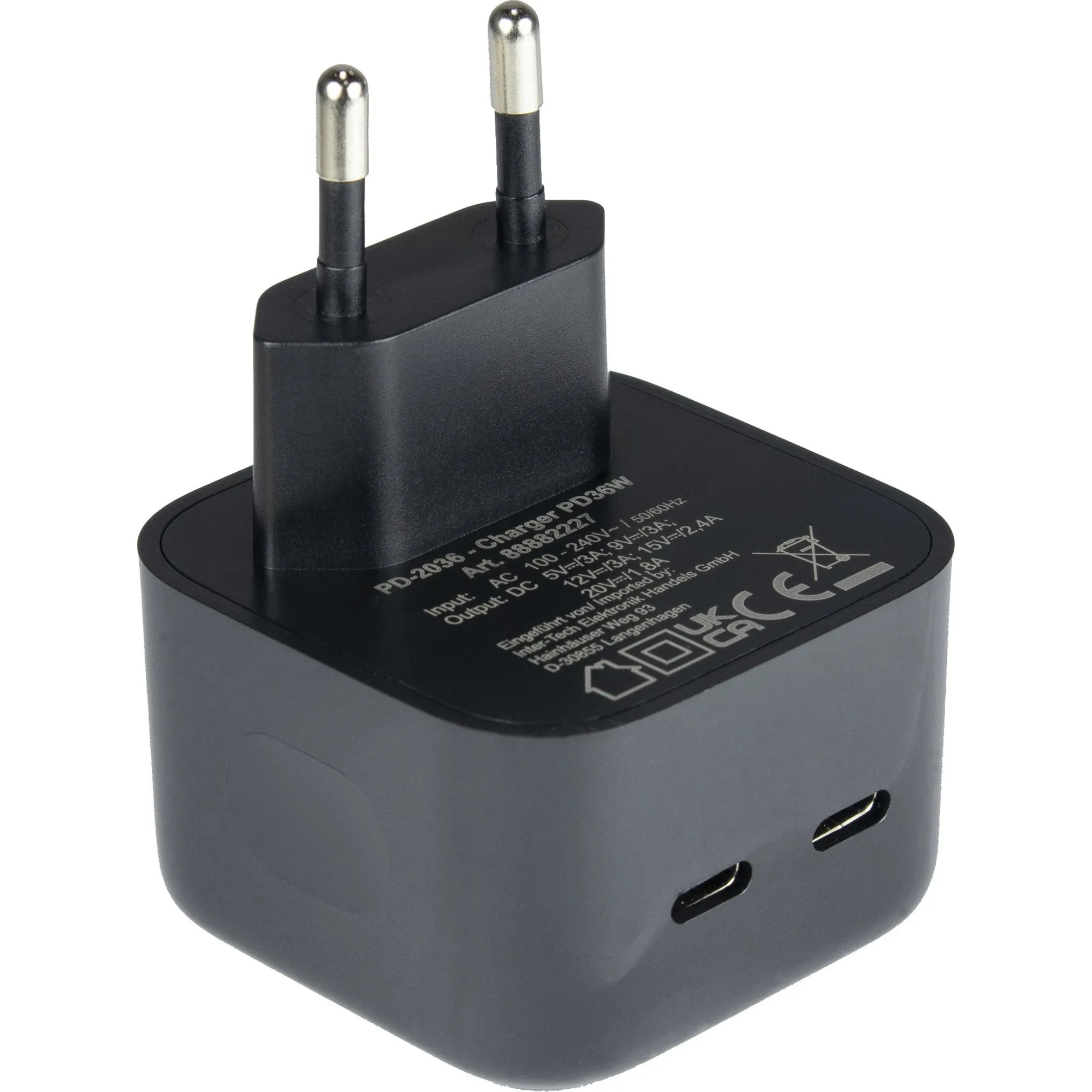 Caricatore PD-2036, 2x USB-C Charger, Caricabatterie - immagine 1