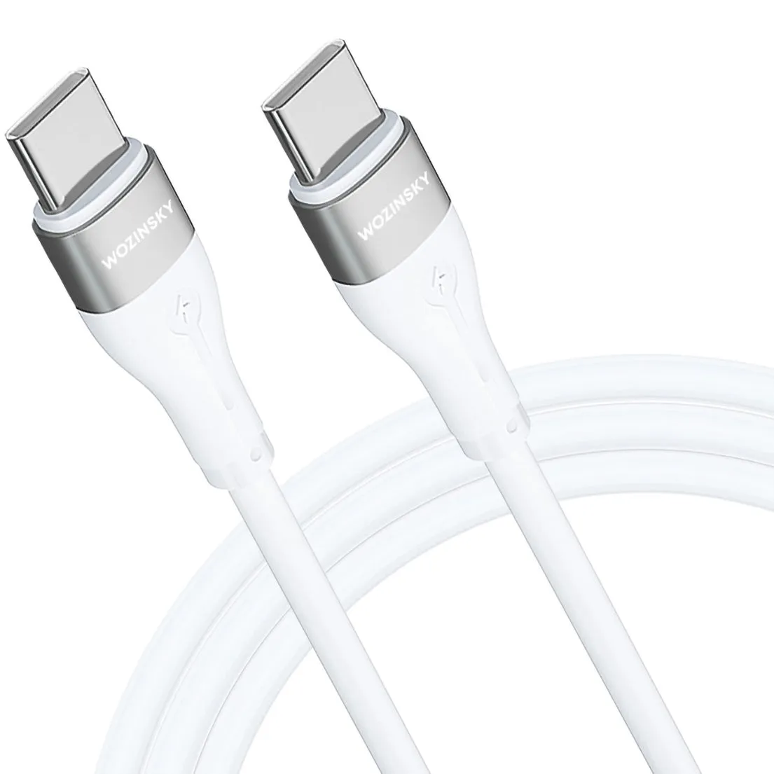 Cavo di ricarica USB-C - USB-C WZK WSTCC2, 65W, 2m, bianco - immagine 1