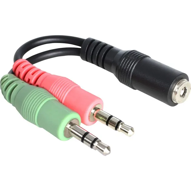 65459 cavo audio 0,012 m 3.5mm 2 x 3.5mm Nero, Cavo a Y - immagine 1