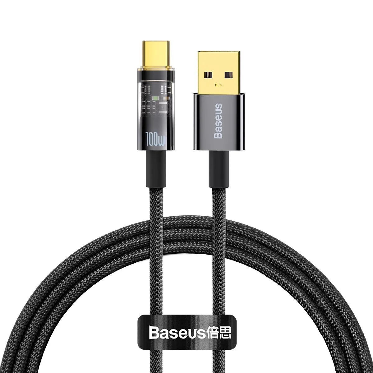Cavo dati e ricarica da USB-A a USB-C Baseus Explorer, 100W, 1m, nero CATS000201 - immagine 1