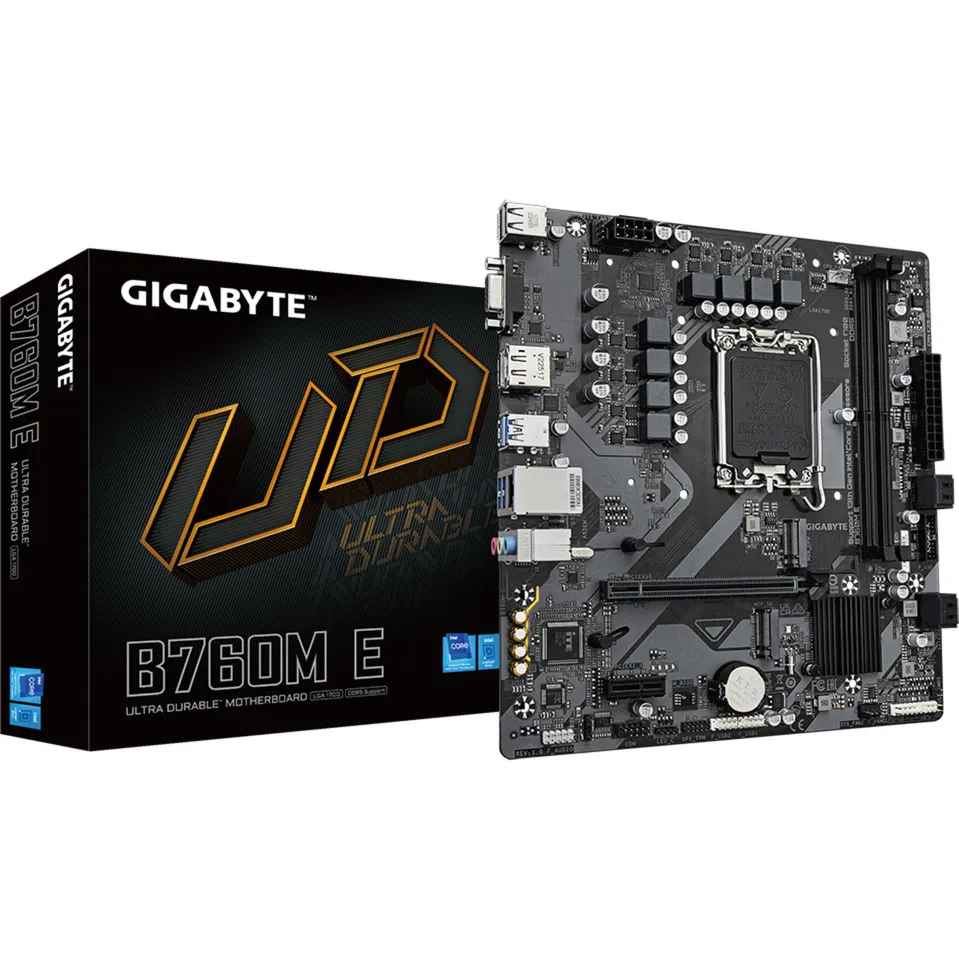 B760M E Scheda madre - Supporta CPU Intel Core 14ª generazione, VRM a 6+1+1 fasi, fino a 7200 MHz DDR5 (OC), 2xPCIe 4.0 M.2, LAN 1 GbE, USB 3.2 Gen 1 - immagine 1