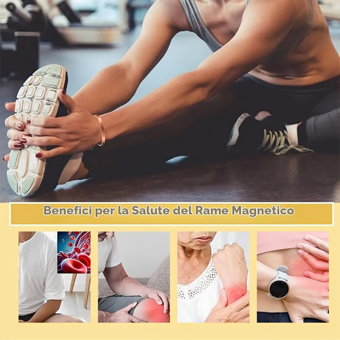Braccialetto Magnetico in Rame per Uomo e Donna,1 Pezzi Rame Braccialetto per Magnetoterapia, con 6 Potenti Magneti Bracciali Regolabili Braccialetti in Rame con Calamita Gioielli - immagine 5