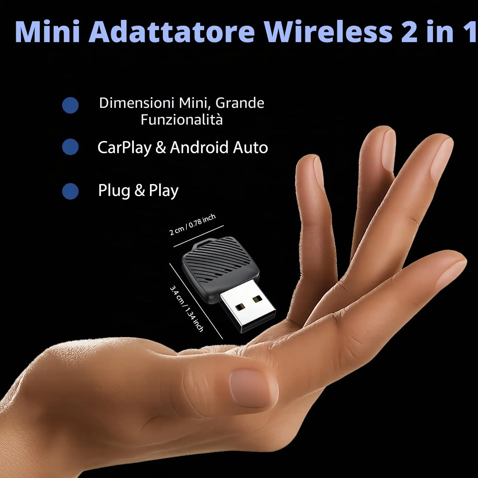 sunweyer Adattatore Wireless CarPlay & Android Auto Mini S30 - immagine 5