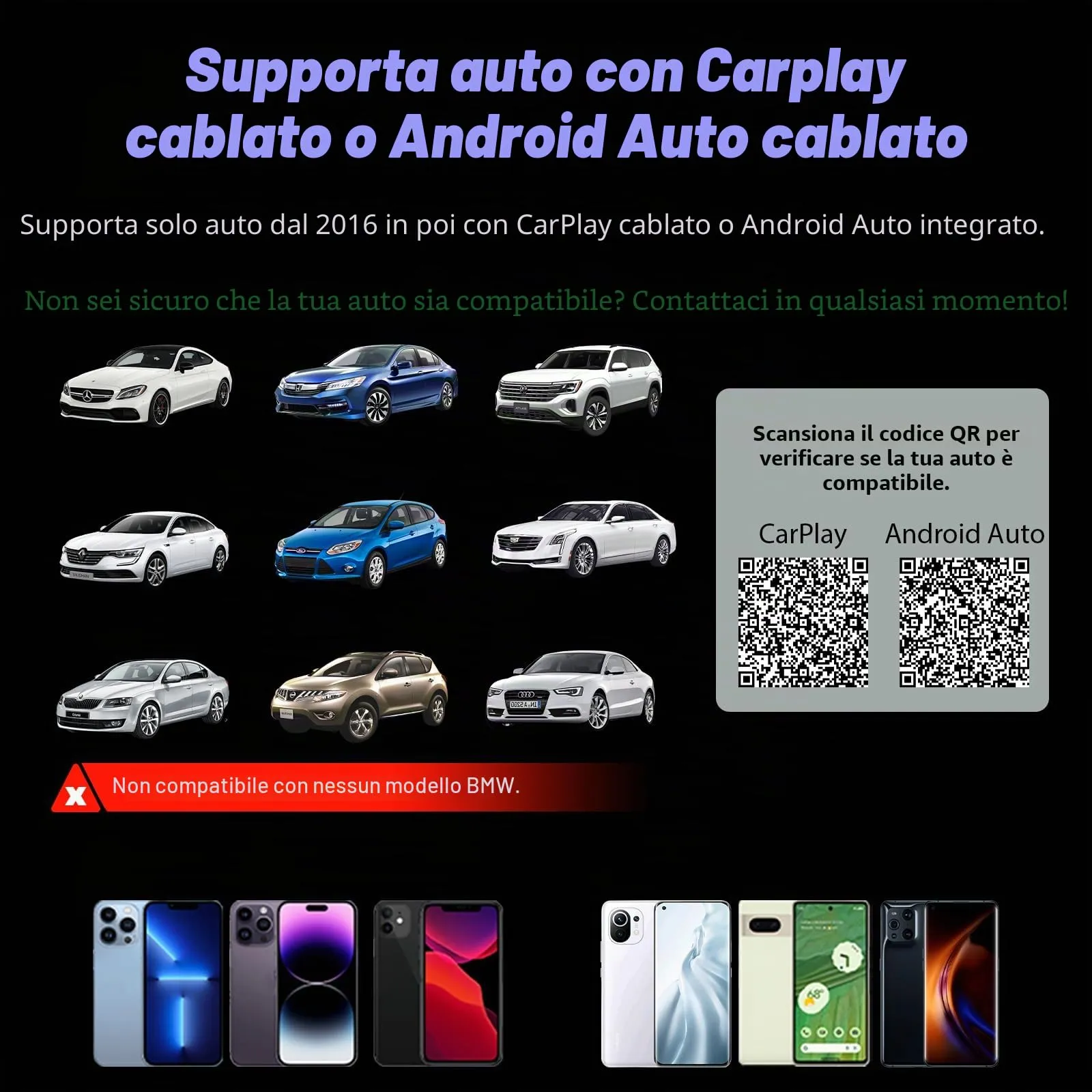sunweyer Adattatore Wireless CarPlay & Android Auto Mini S30 - immagine 8