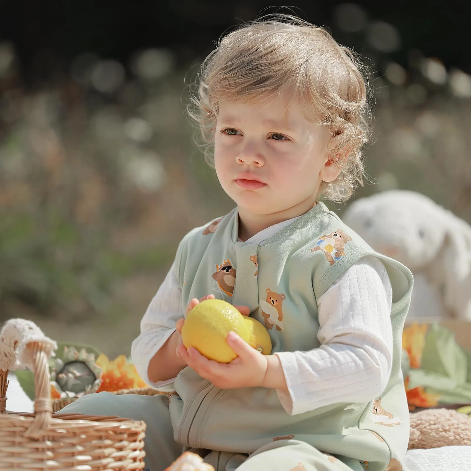 Mosebears Sacco Nanna 1 Tog per Bambini - Leggermente Imbottito Cotone Traspirante,primaverile e autunno(95cm(3-4 anni)) - immagine 2