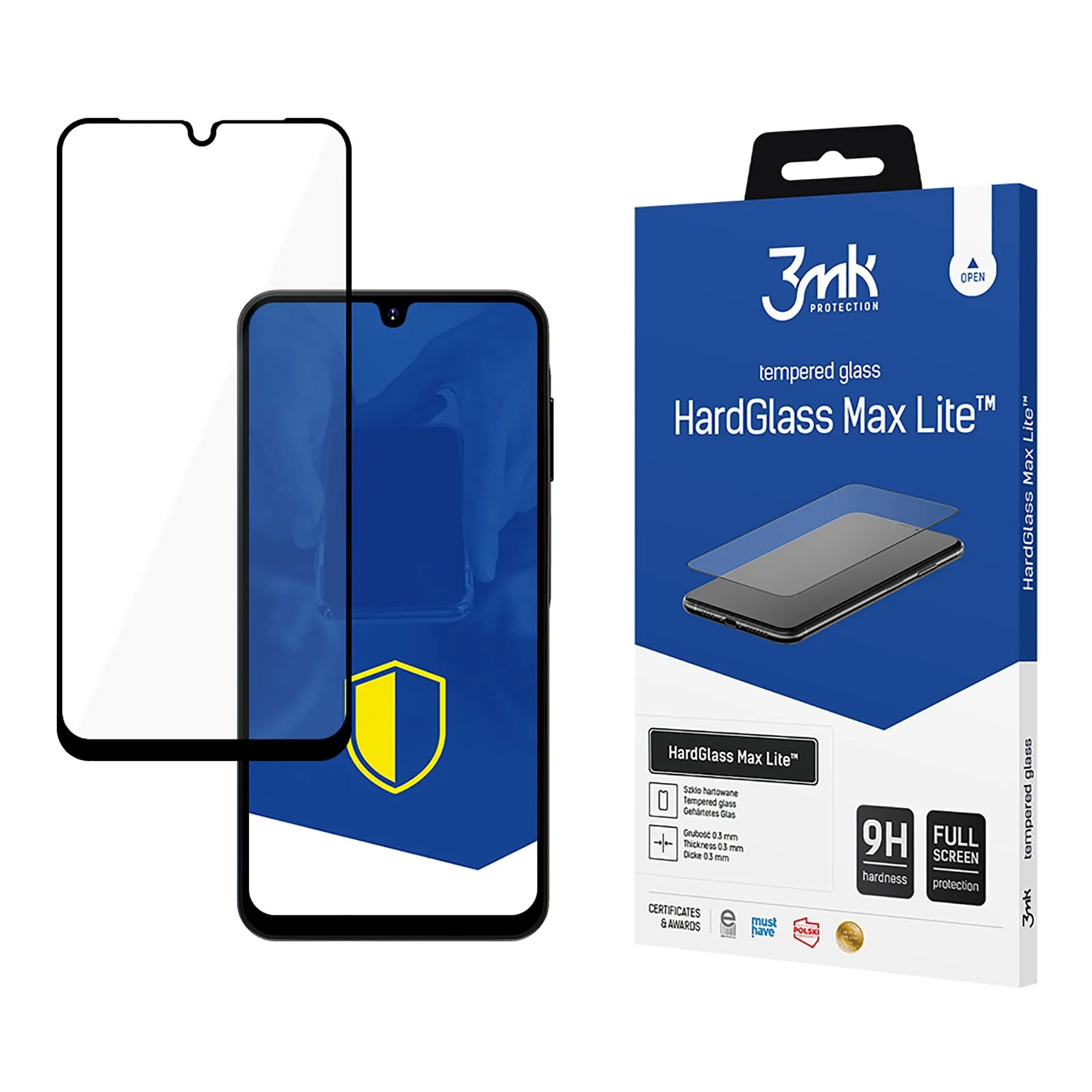 Pellicola Protettiva Schermo 3MK HardGlass Max Lite per Samsung Galaxy A26 A266 / A16 5G A166, Vetro Temperato, Full Glue, Nera - immagine 1