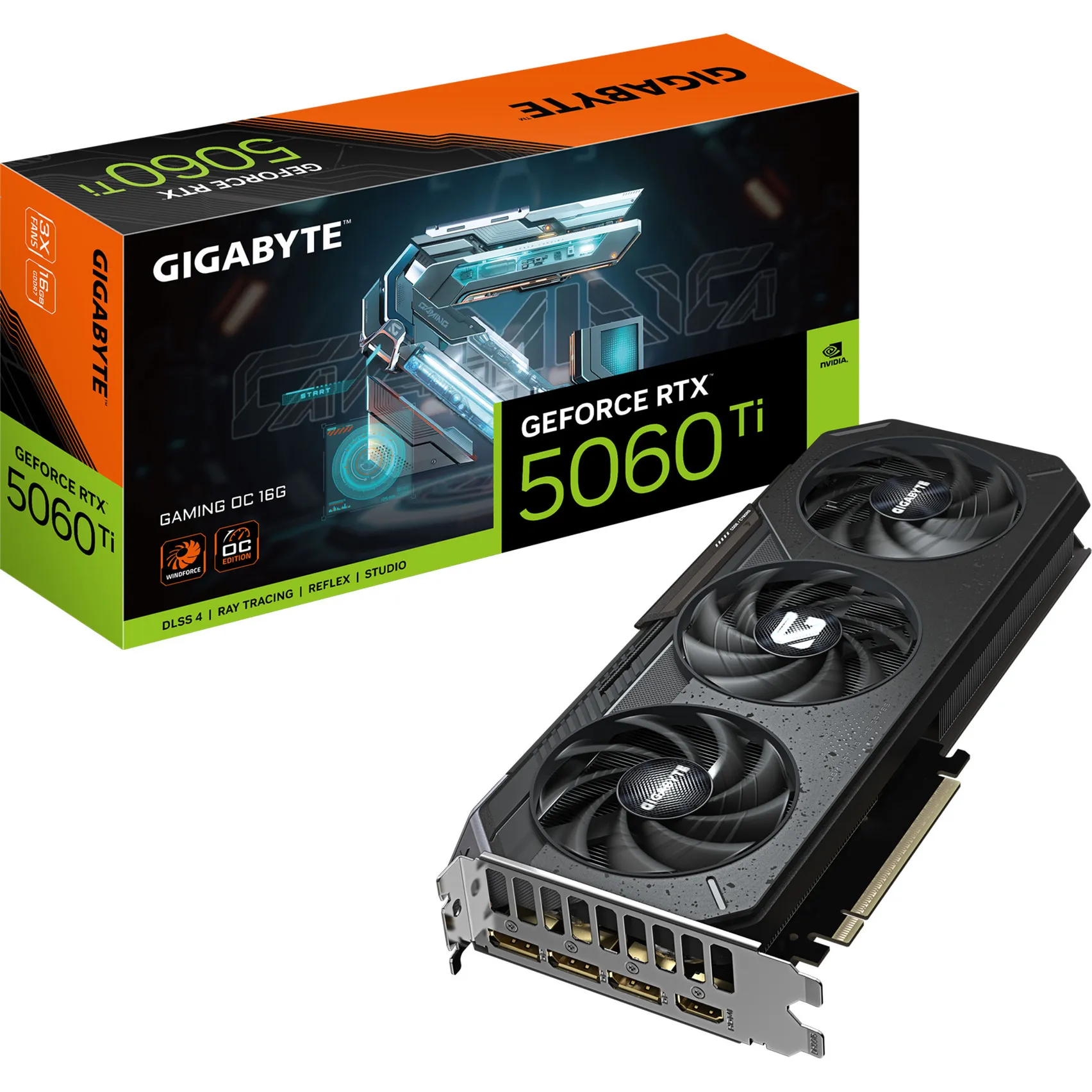 GeForce RTX 5060 Ti GAMING OC 16G Scheda Grafica – 16 GB GDDR7, 128 bit, PCI-E 5.0, 2647 MHz Frequenza del core, 3 x DisplayPort, 1 x HDMI, GV-N506TGAMING OC-16GD - immagine 1