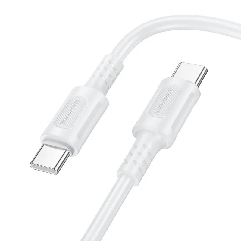 Cavo dati e ricarica USB-C - USB-C Borofone BX111 Feliz, 60W, 1m, bianco - immagine 1
